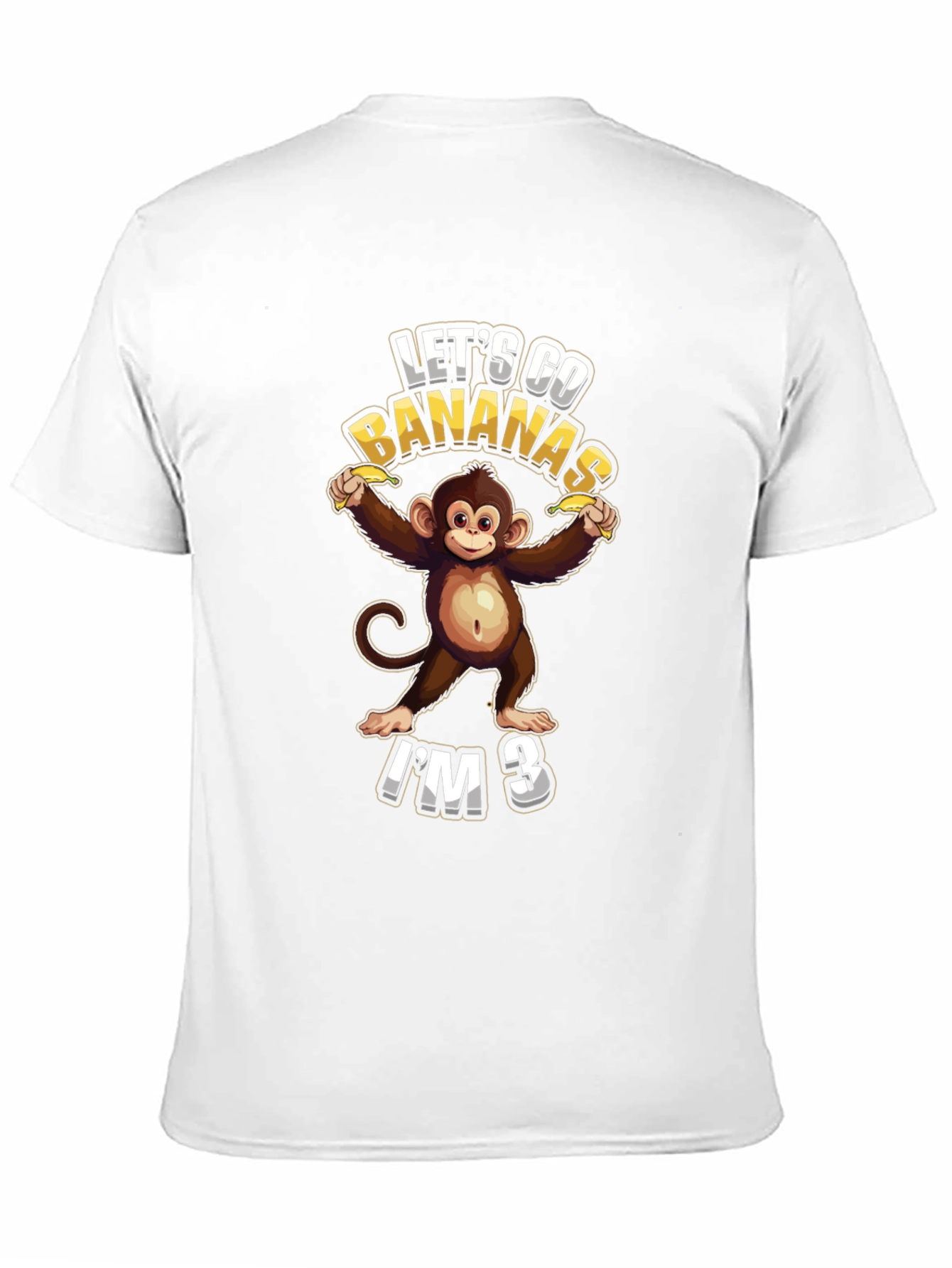 Black Let's Go Bananas I'm 3 T-Shirt view 11