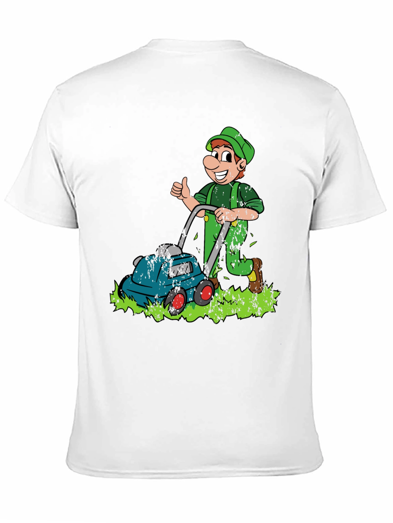 Black Funny Lawn Mower Cartoon Graphic T-Shirt view 11