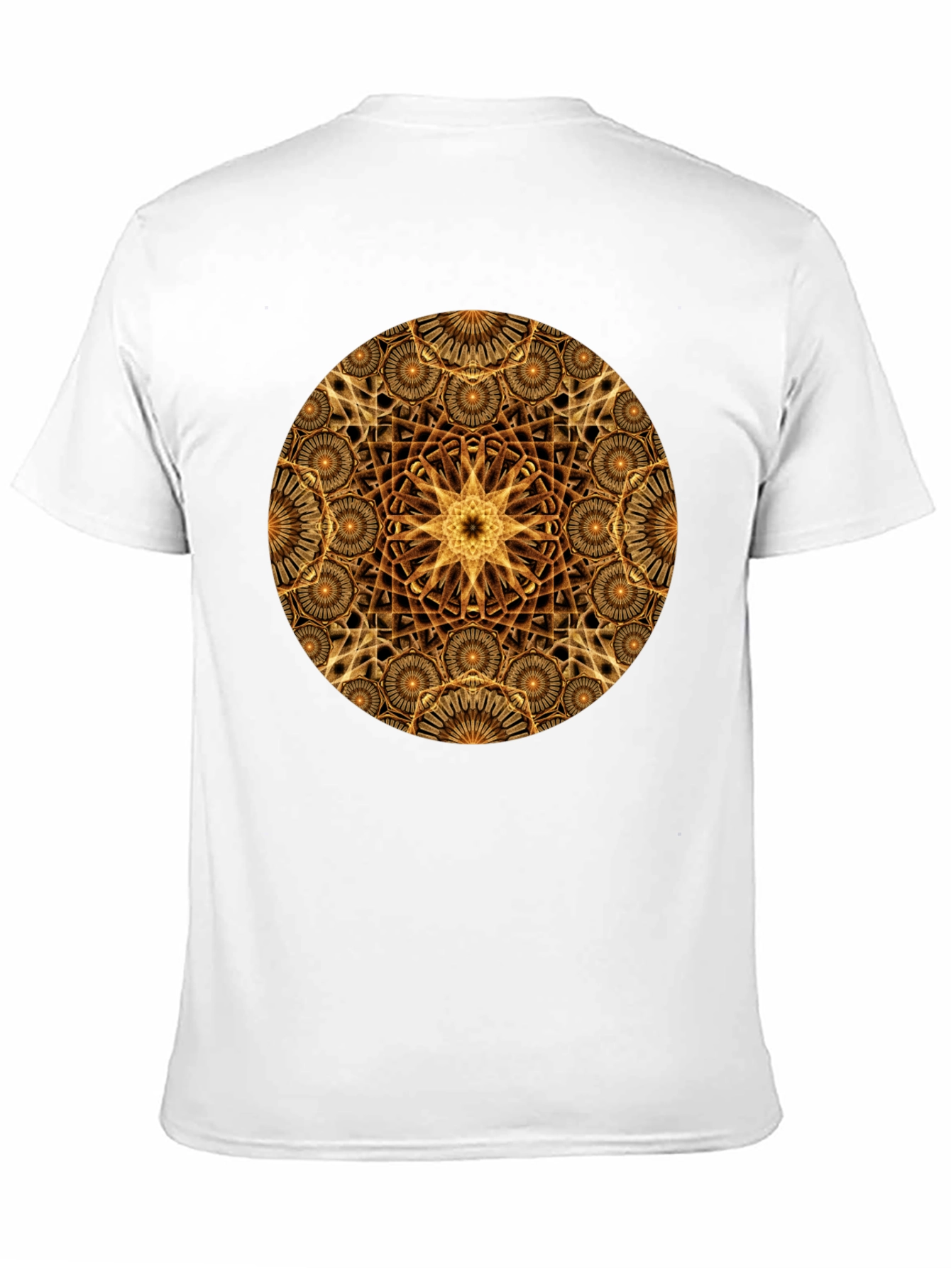 Black Geometric Gold Mandala Graphic T-Shirt view 11