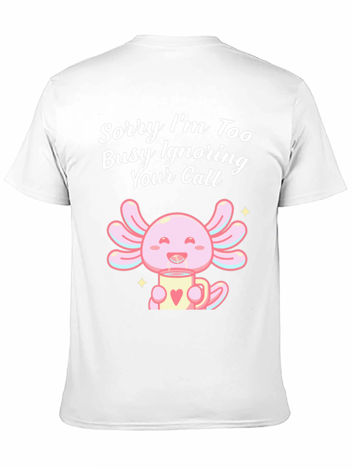 Black Ignoring Call Axolotl Black T-Shirt view 11