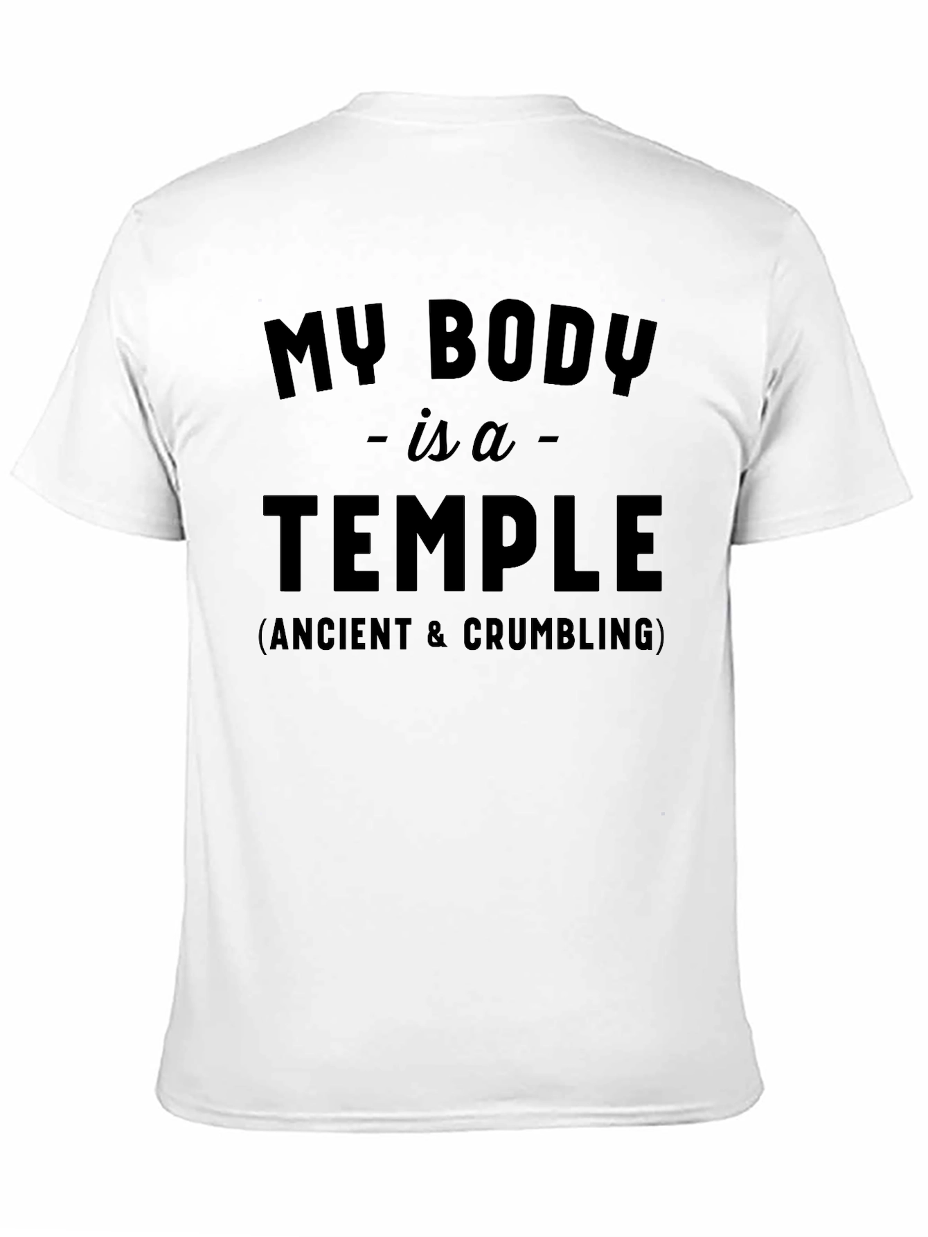 Black Funny My Body is a Temple Men's Black T-Shirt view 11