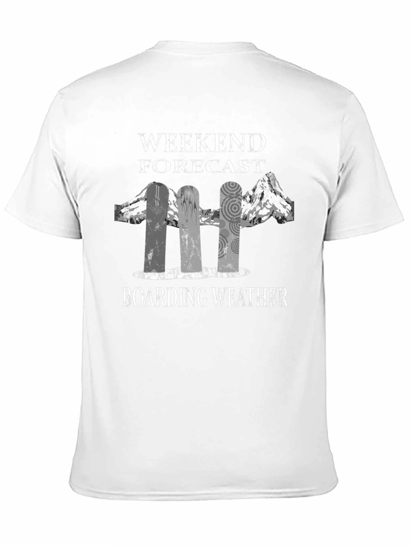 Black Weekend Forecast Boarding Weather Black T-Shirt view 11