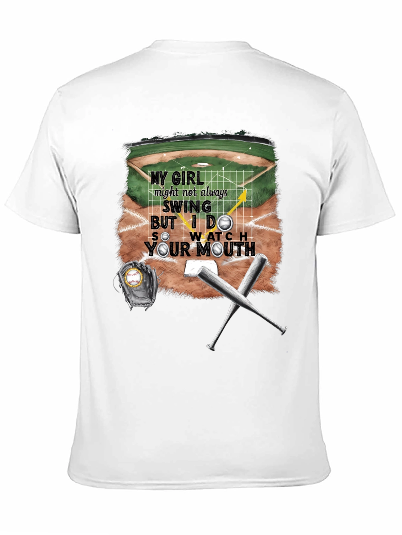Black My Girl Baseball T-Shirt - Watch Your Mouth! view 11