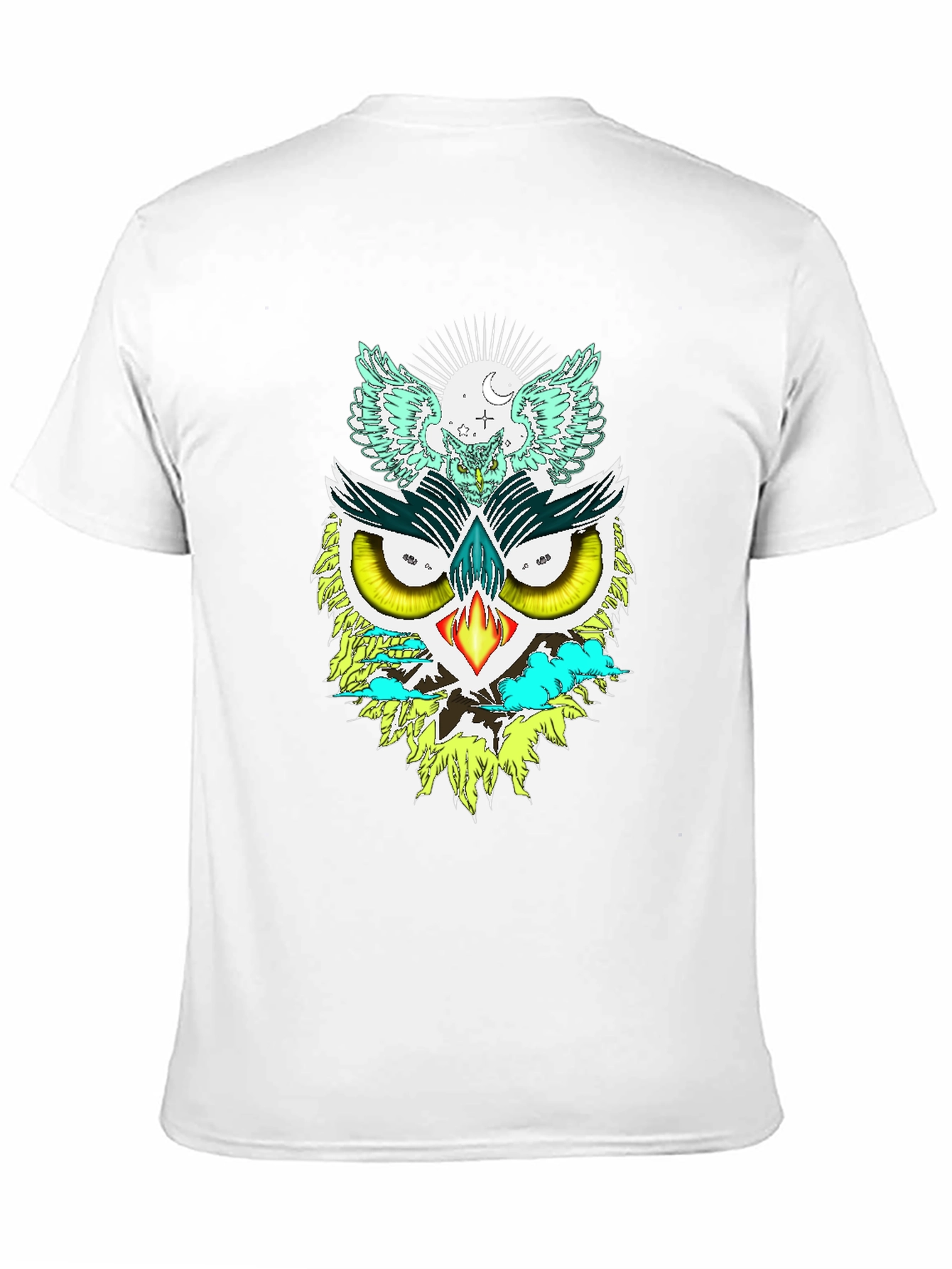 Black Unique Owl Graphic Print Tee view 11