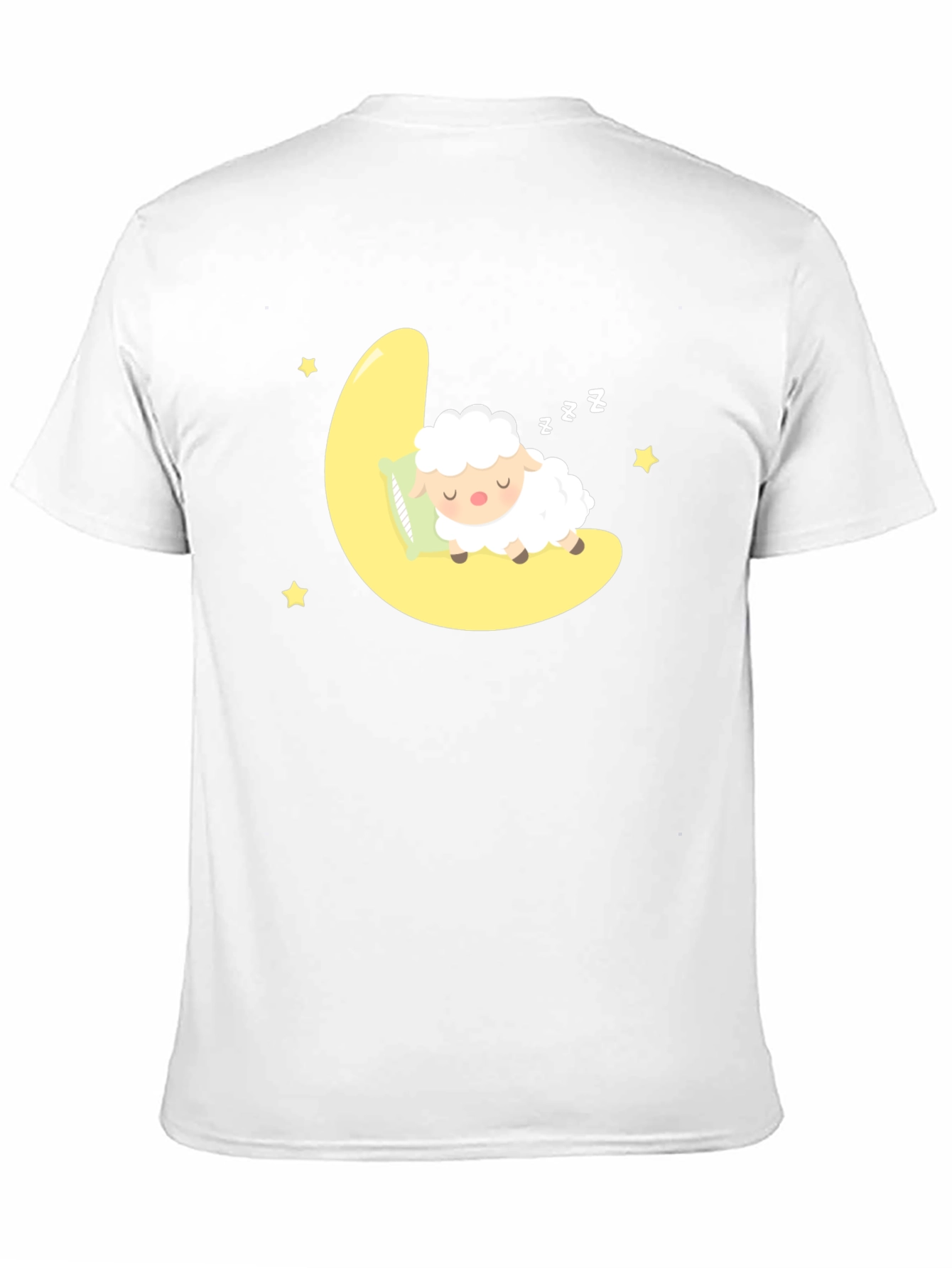 Cute Sheep Sleeping on Moon Graphic Tee - 11