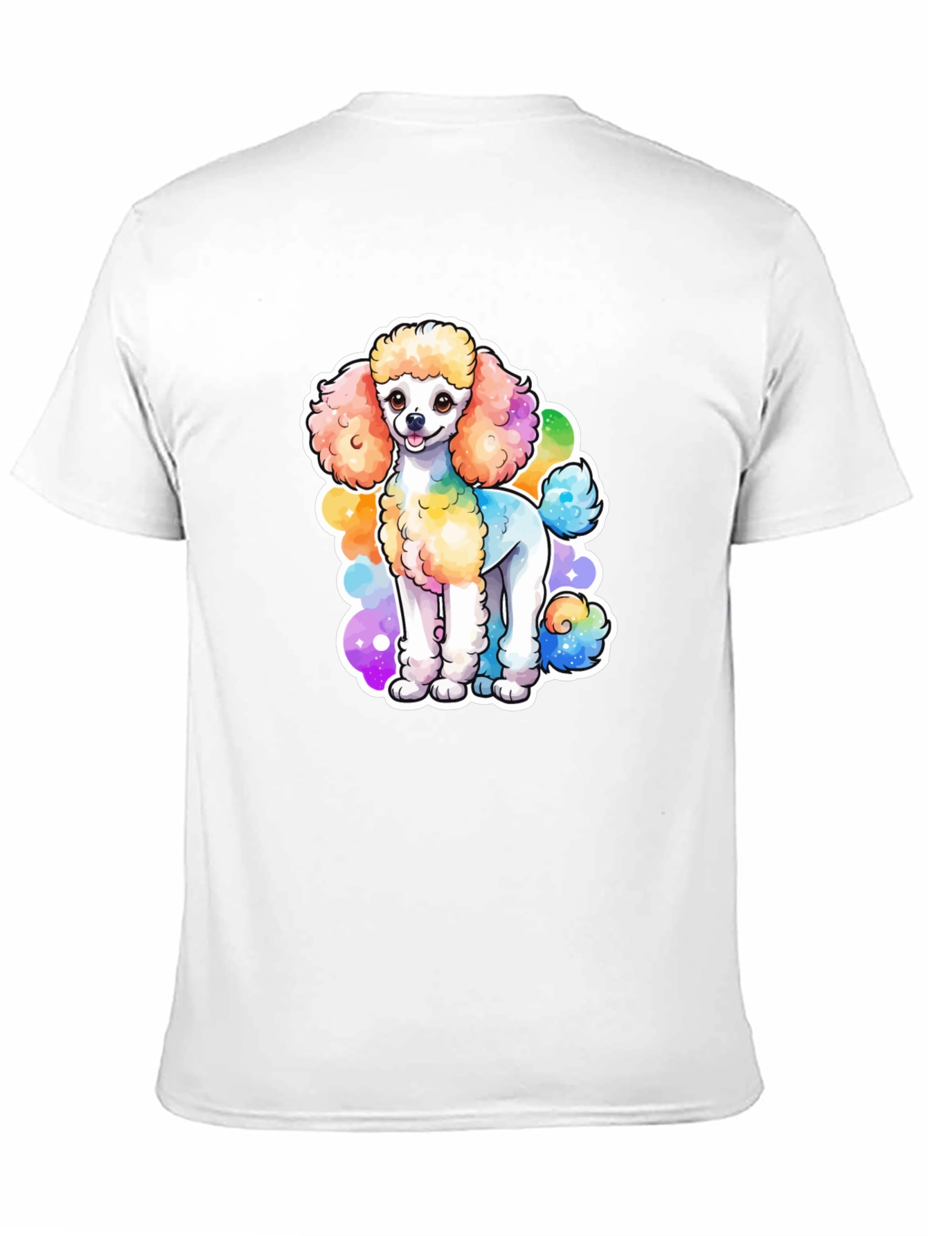 Black Rainbow Poodle Graphic Black T-Shirt view 11