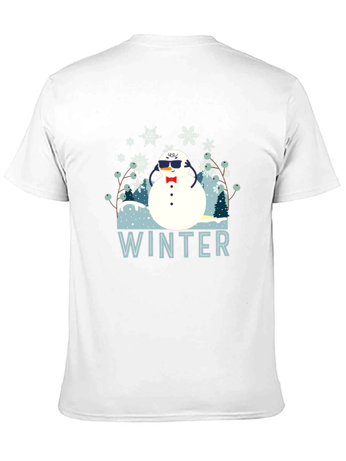 Black Cool Winter Snowman T-Shirt view 11