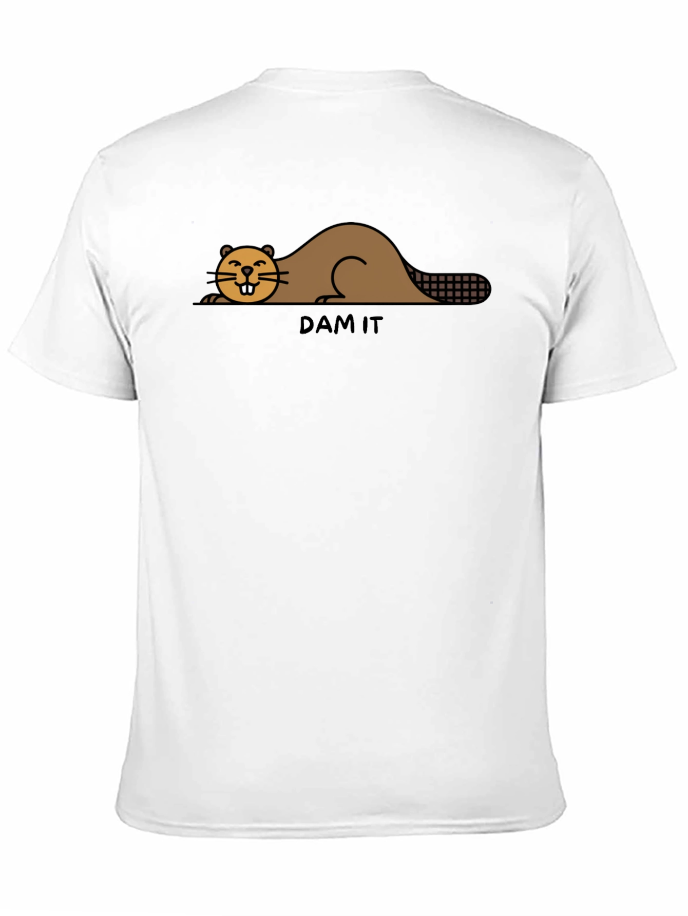 Black Funny Beaver "Dam It" Graphic T-Shirt view 11