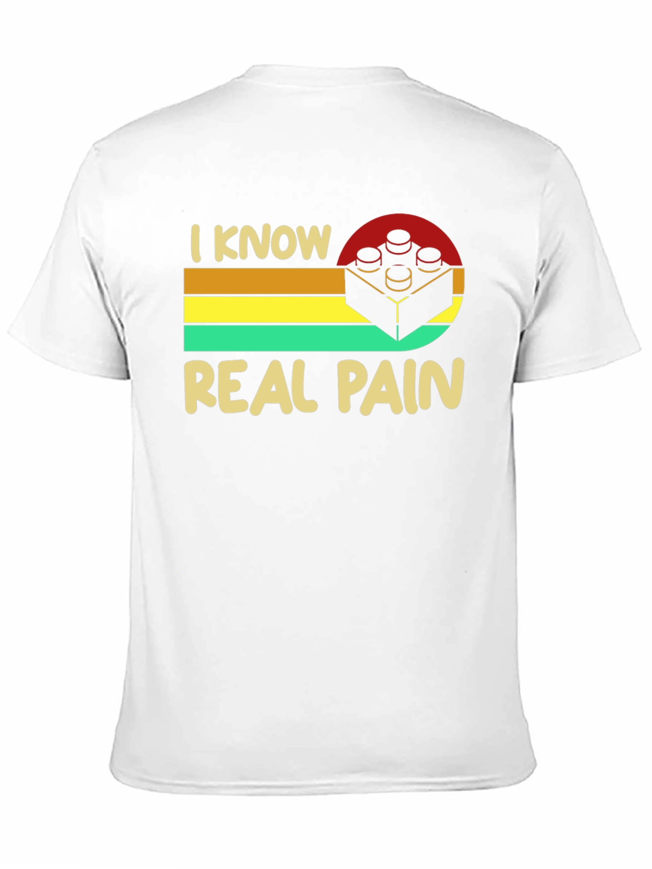 Black I Know Real Pain Funny Brick T-Shirt view 11