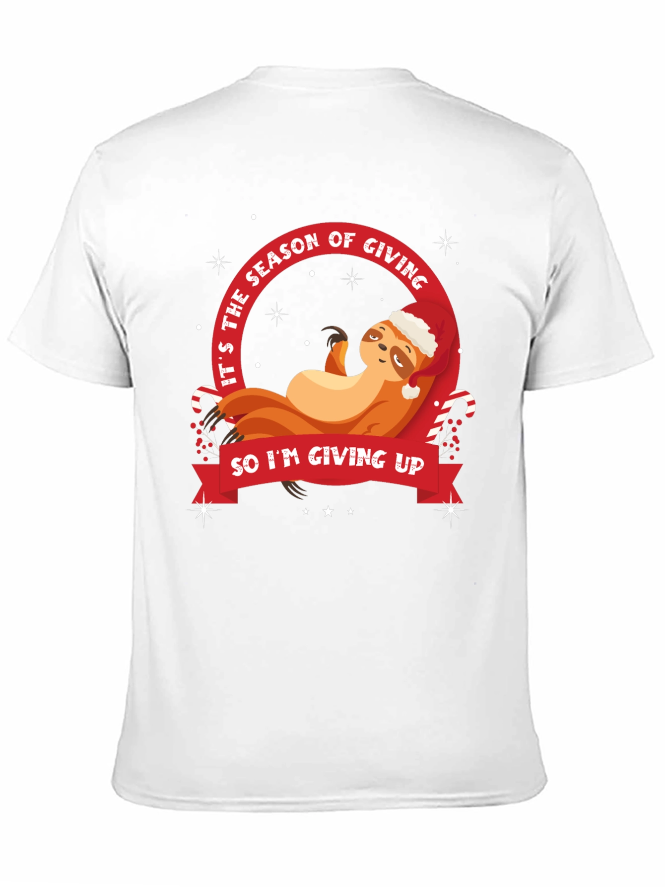 Black Funny Sloth Christmas T-Shirt - Season of Giving view 11