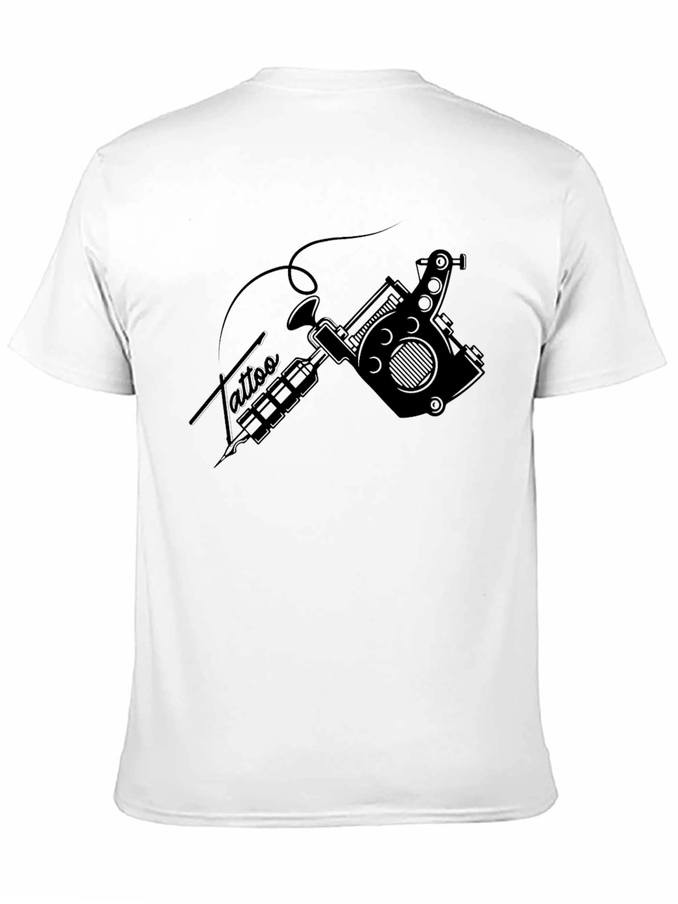 Black Tattoo Gun Graphic Tee - Black Cotton Casual Shirt view 11