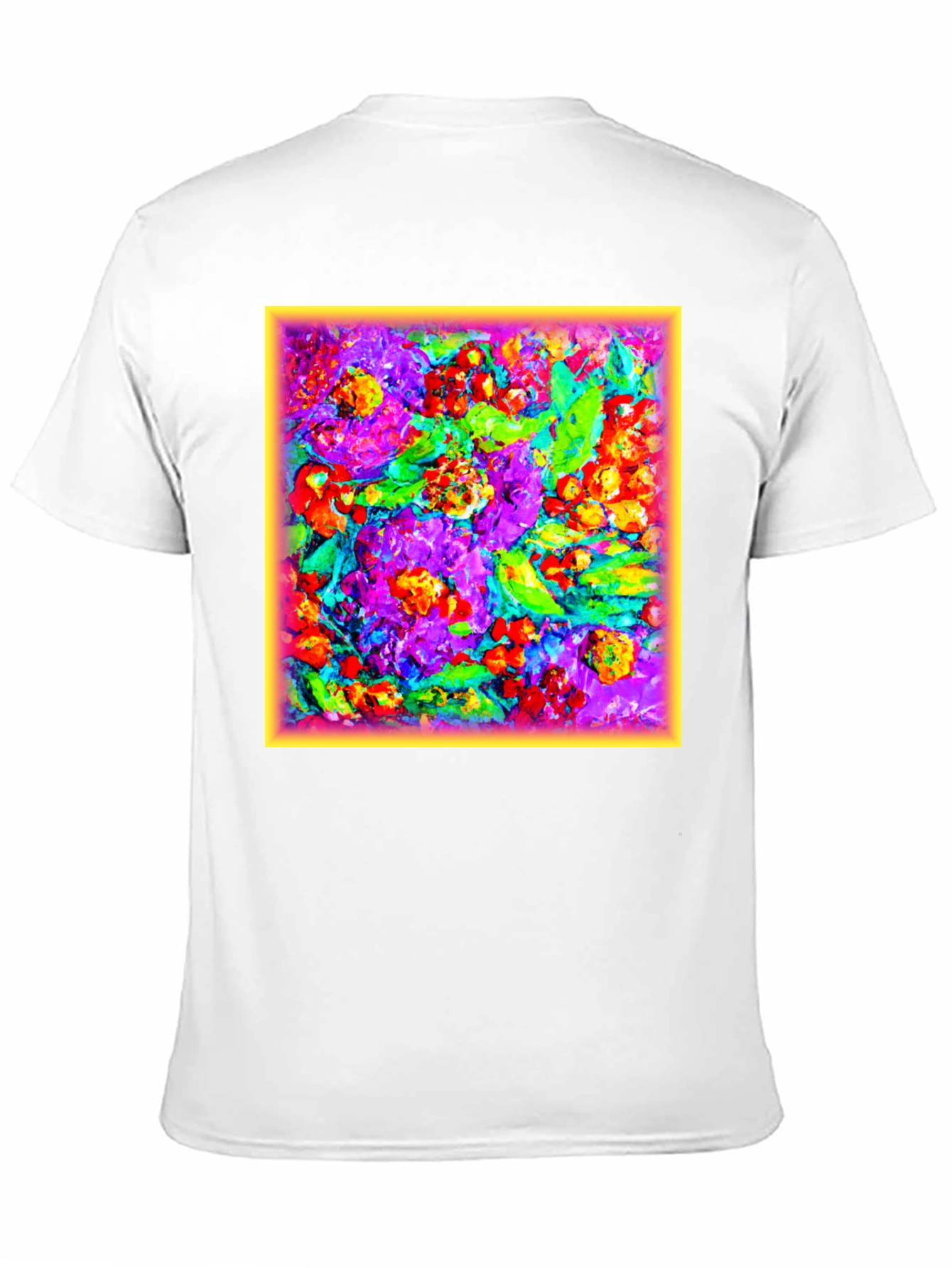 Black Floral Art Print Black T-Shirt view 11