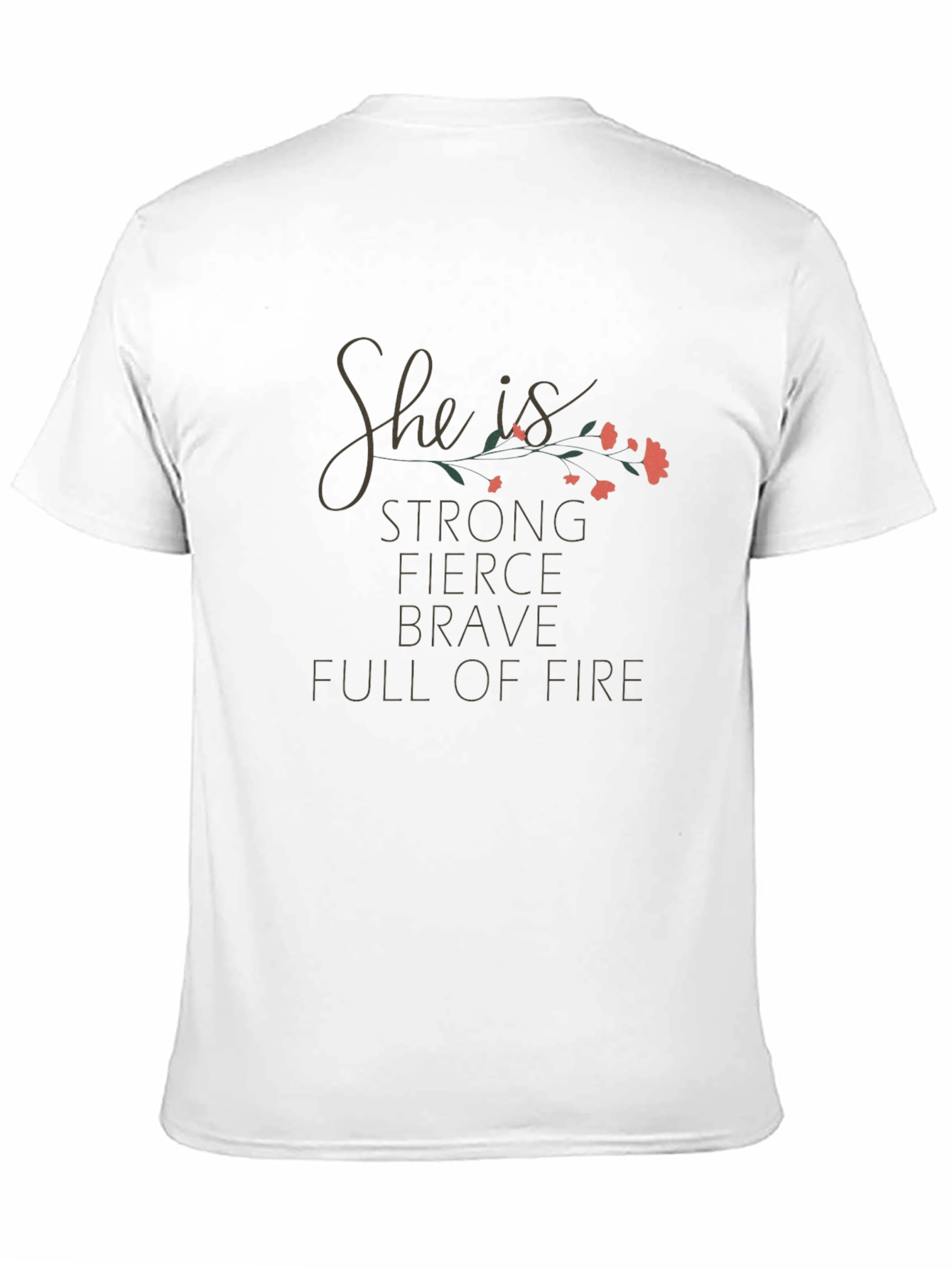 Black She is Strong T-Shirt - Floral Design view 11