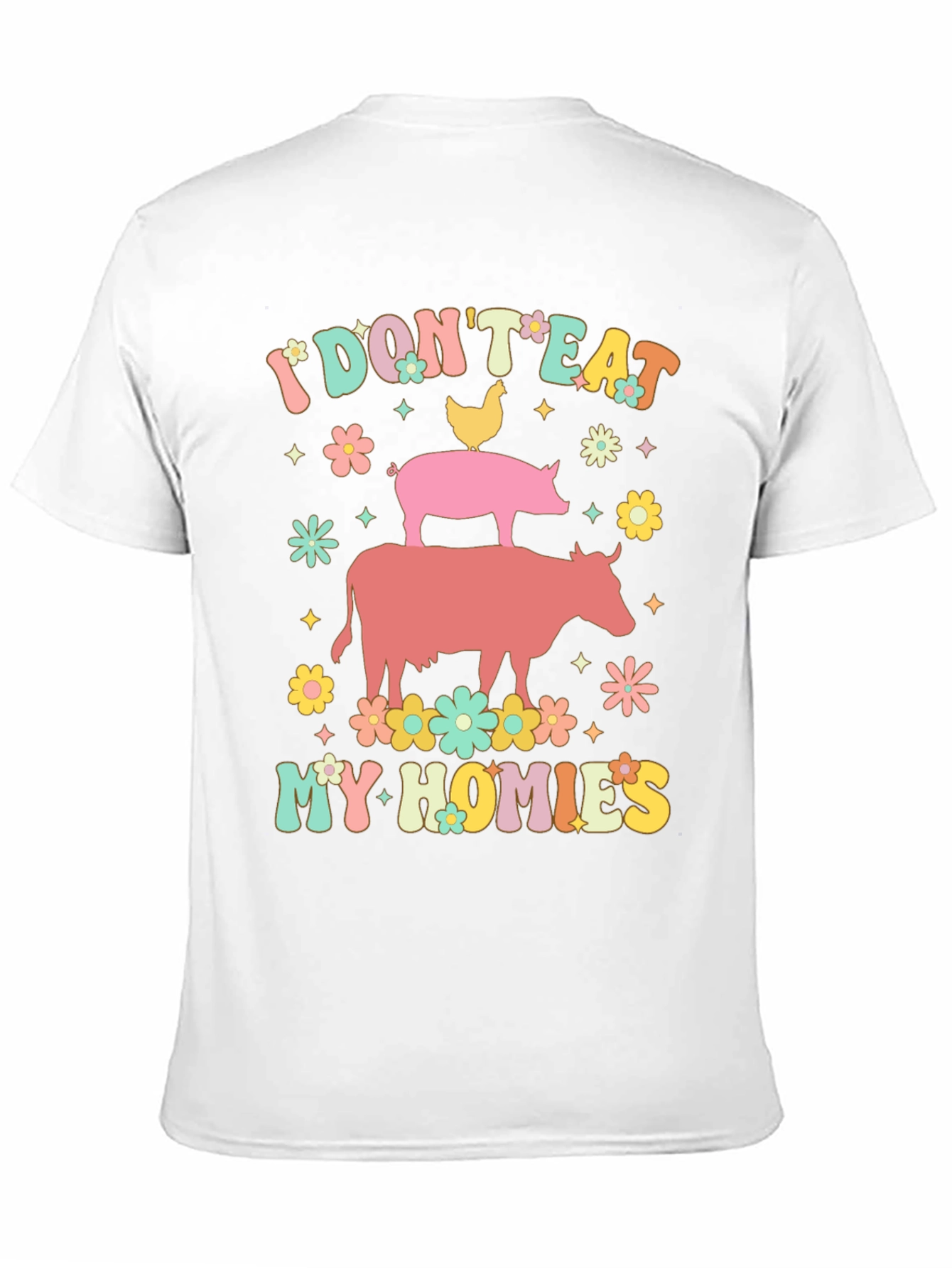 Black Vegan I Don't Eat My Homies T-Shirt view 11