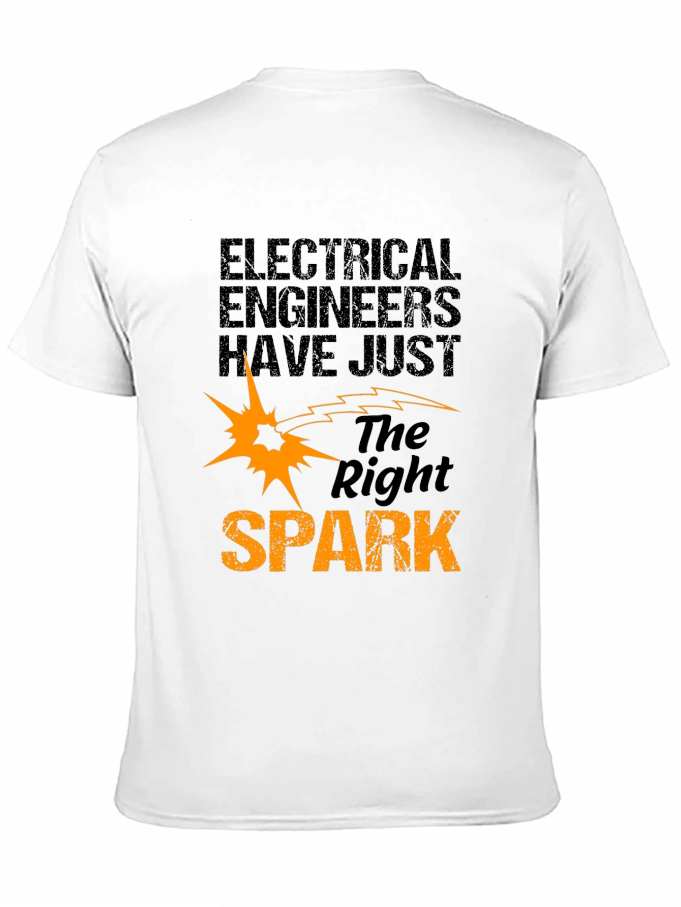 Black Electrical Engineer 'Right Spark' Graphic T-Shirt view 11