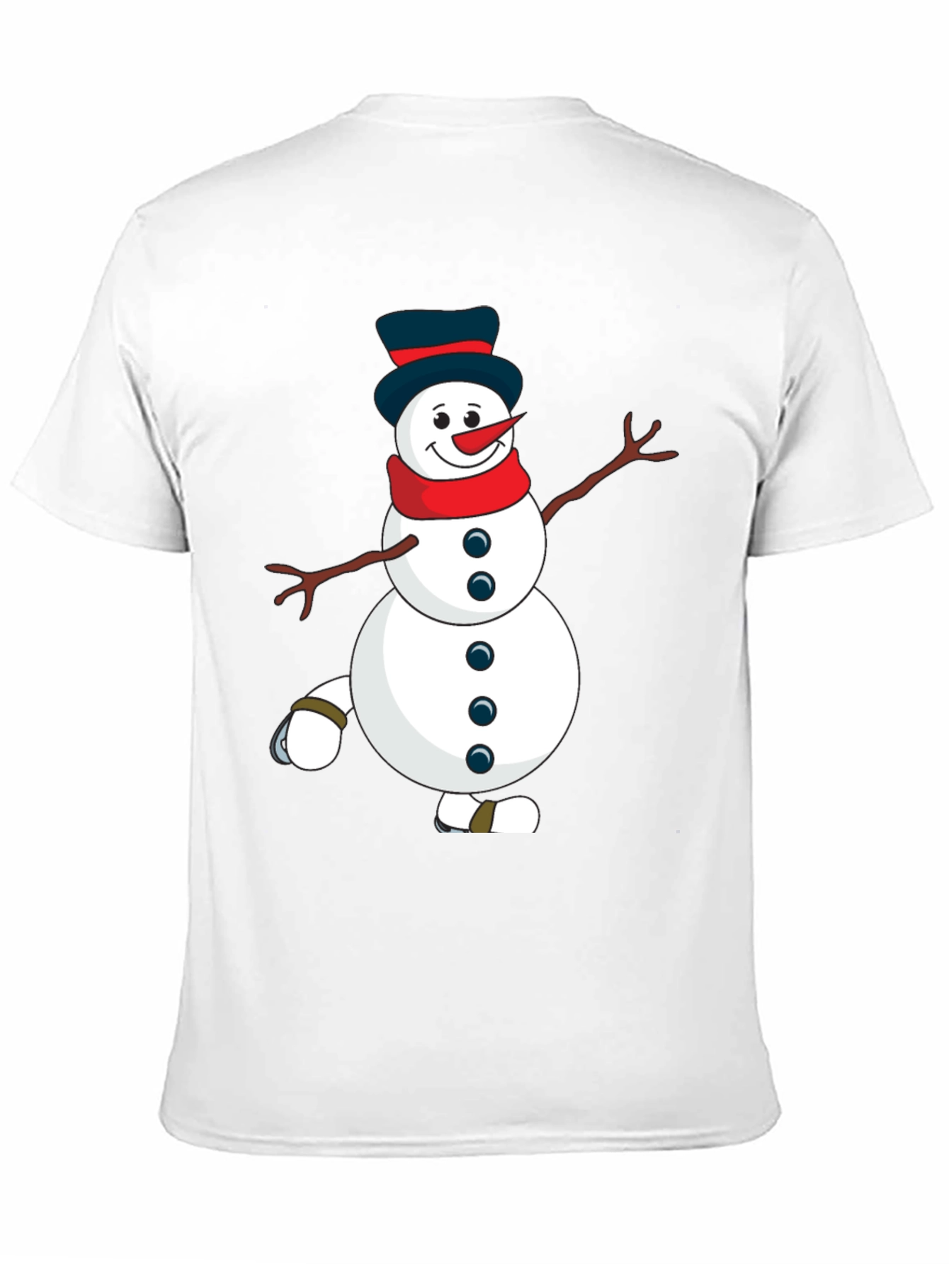 Black Snowman Graphic Tee - Black Cotton Blend view 11