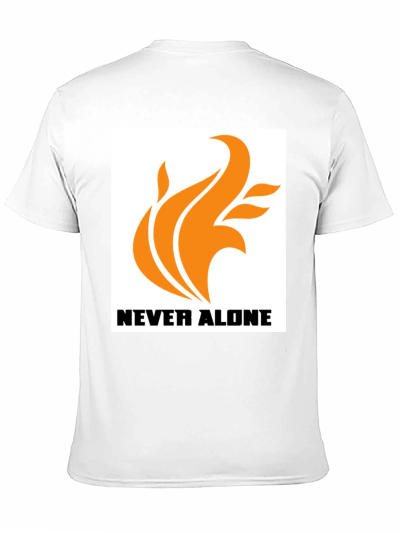 Black Never Alone Graphic Black T-Shirt view 11