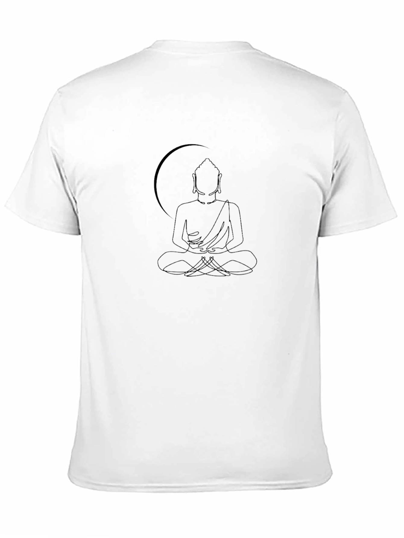 Black Buddha Silhouette Black T-Shirt view 11