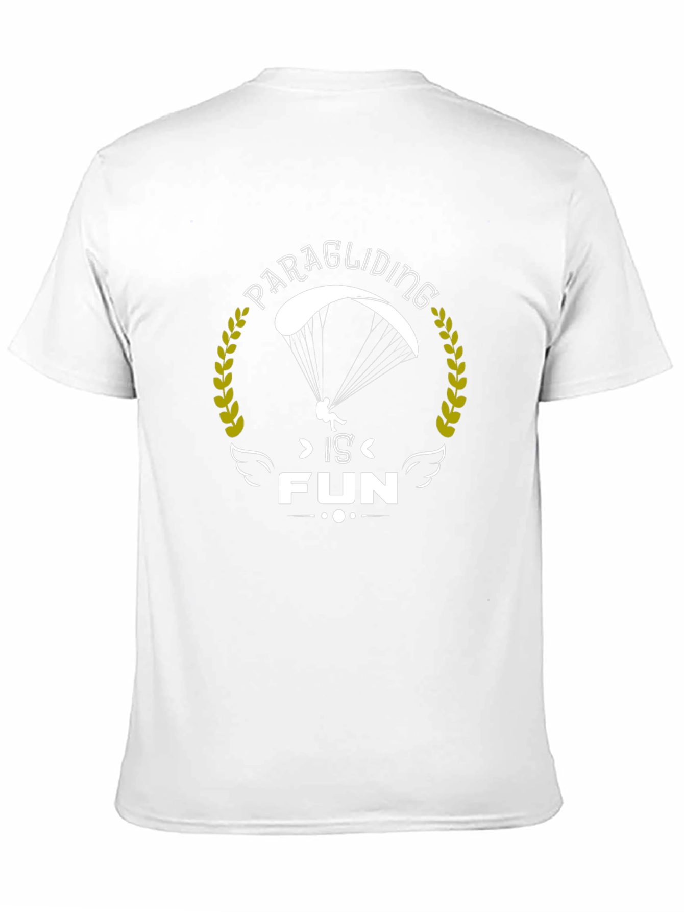 Black Paragliding is Fun Graphic Tee - Black Cotton T-Shirt view 11