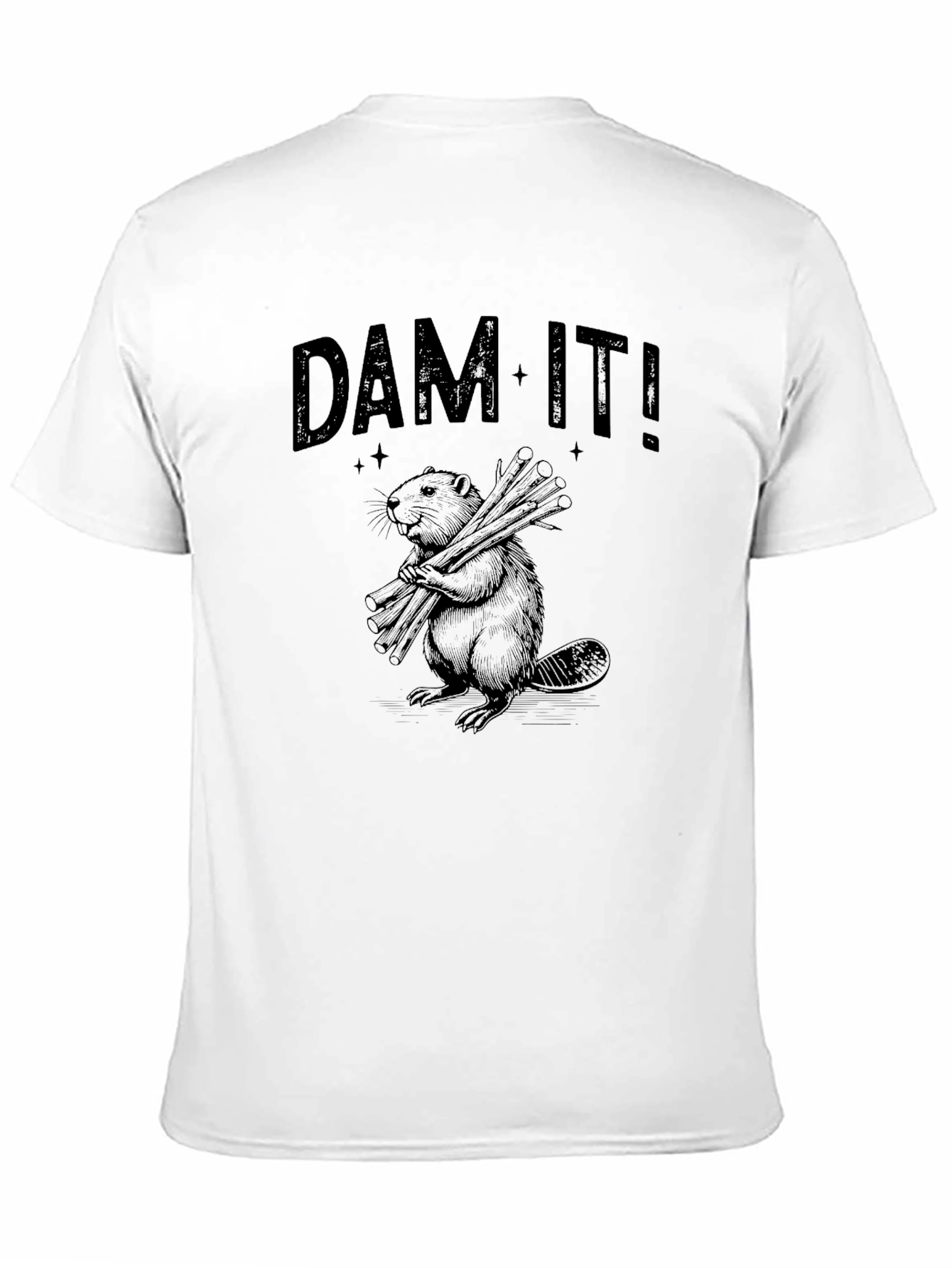 Black Dam It! Beaver Graphic Novelty T-Shirt view 11