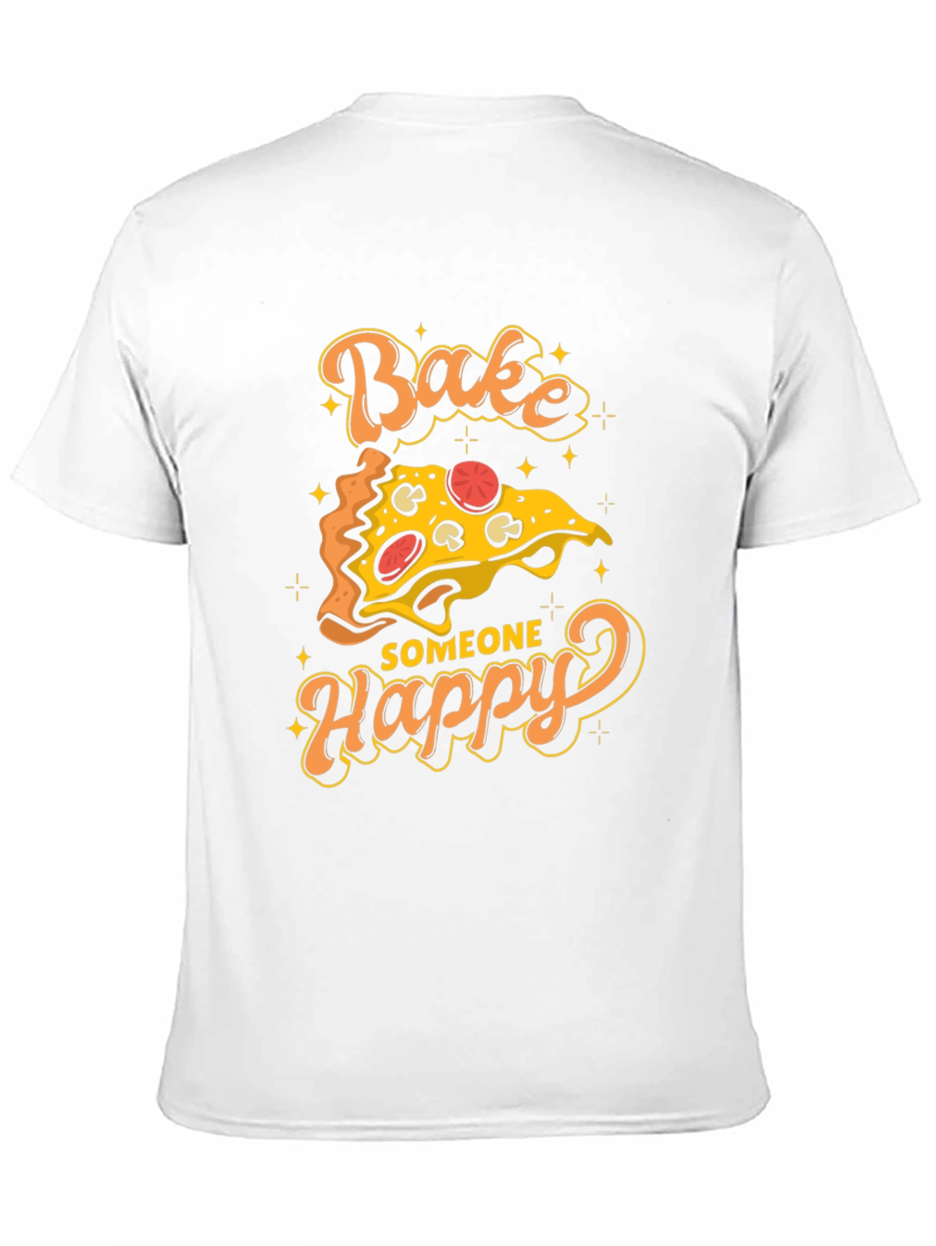 Black Bake Someone Happy Pizza Graphic T-Shirt view 11