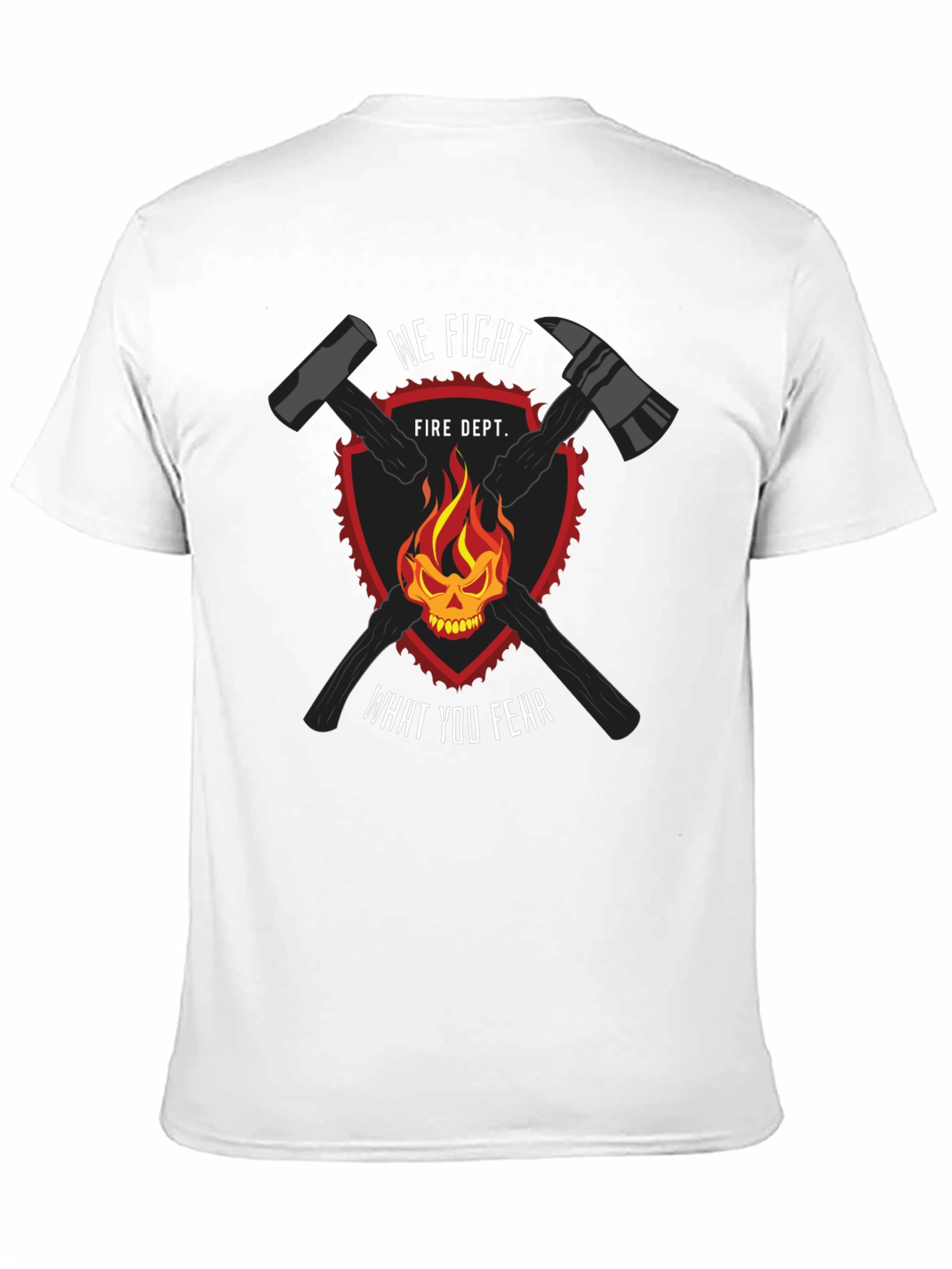 Black Firefighter Skull & Axes Graphic Tee - We Fight What You Fear view 11