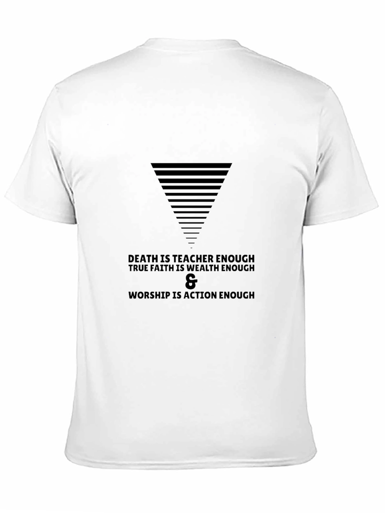 Black Philosophical Graphic Tee - Death Teacher, Faith Wealth, Action Worship view 11