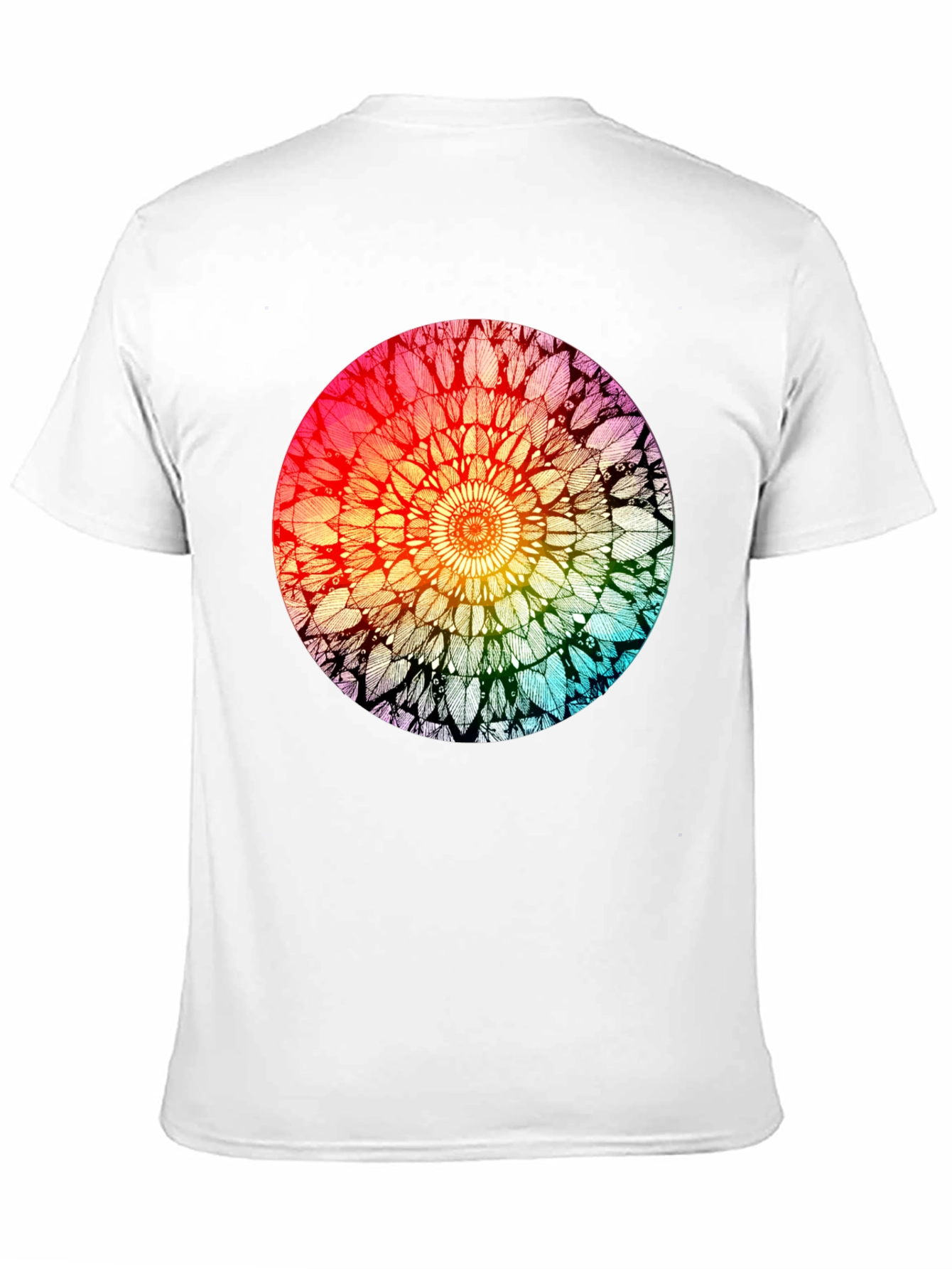 Black Rainbow Mandala Graphic T-Shirt - Unisex view 11