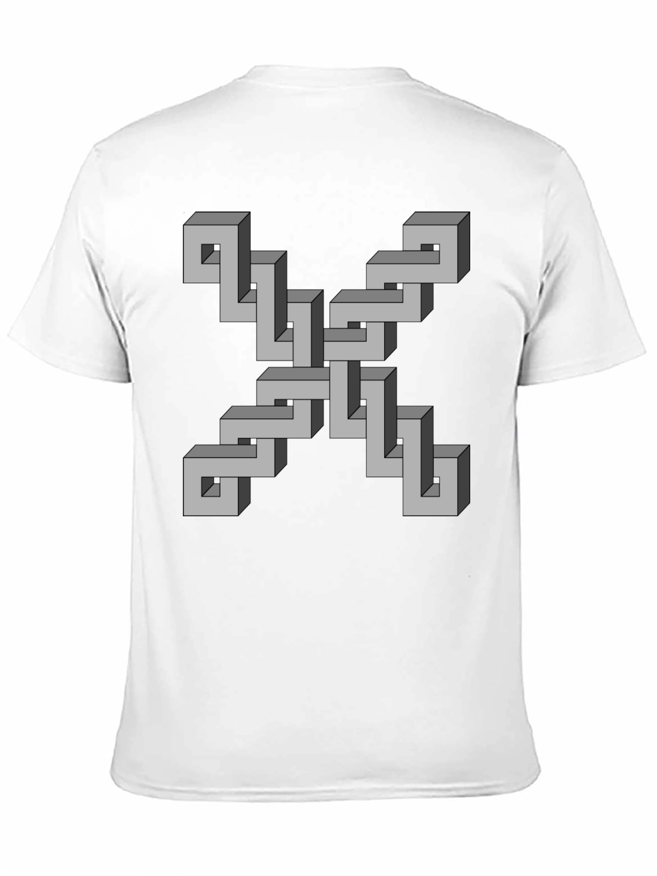 Black Optical Illusion Geometric T-Shirt view 11
