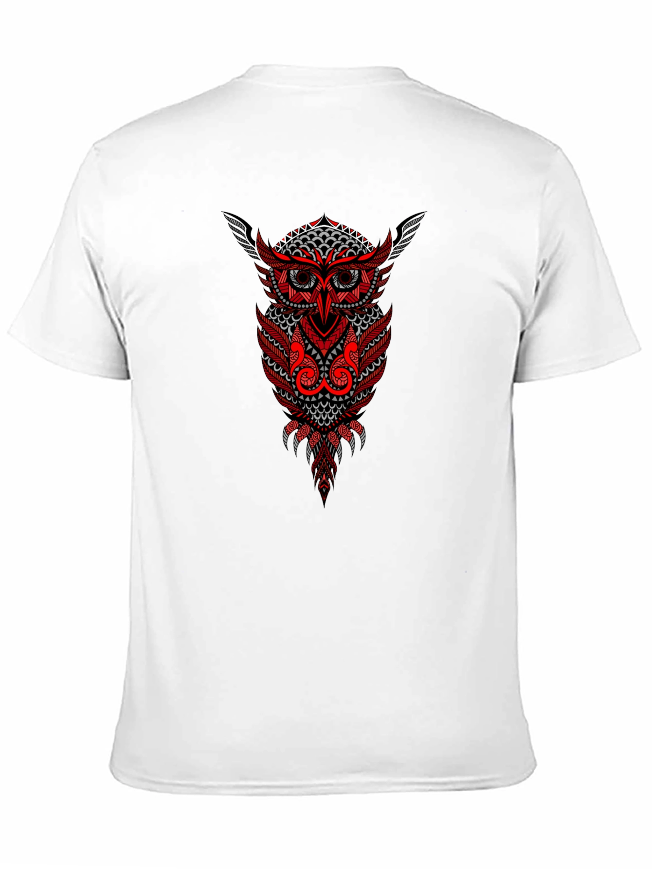 Black Owl Graphic Print Black Cotton T-Shirt view 11