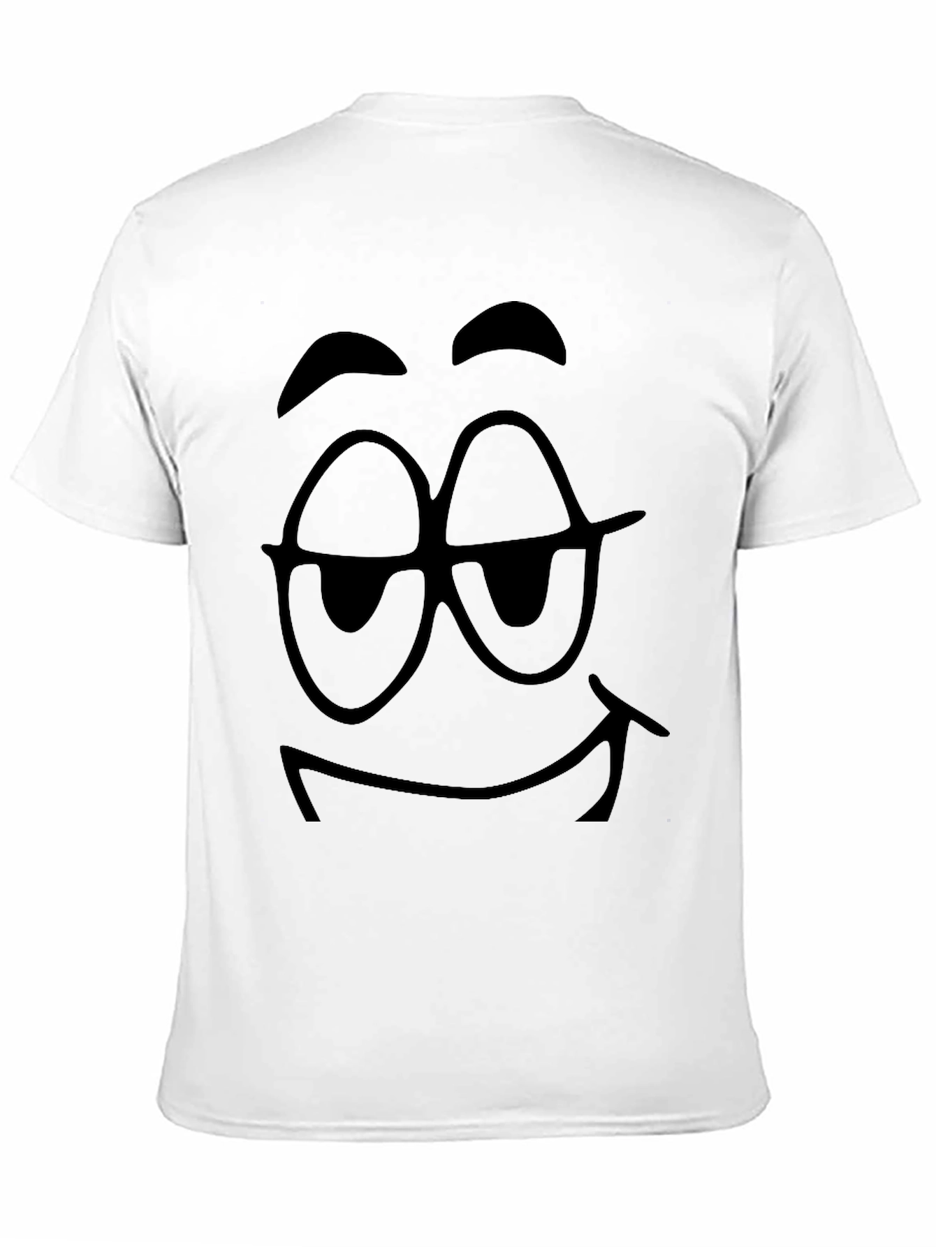 Black Funny Smirking Face Black T-Shirt view 11