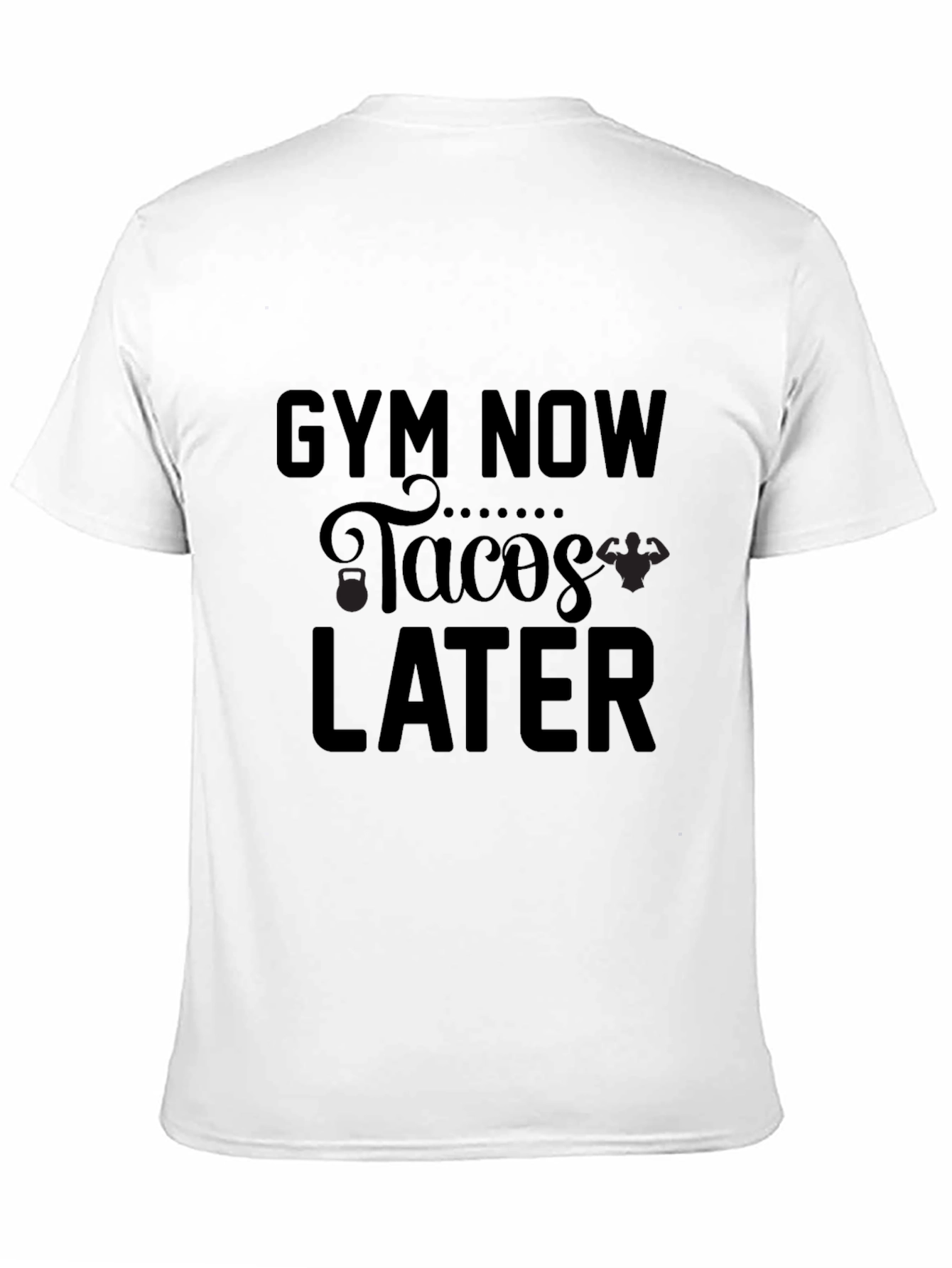 Black Gym Now Tacos Later Black Graphic Tee view 11