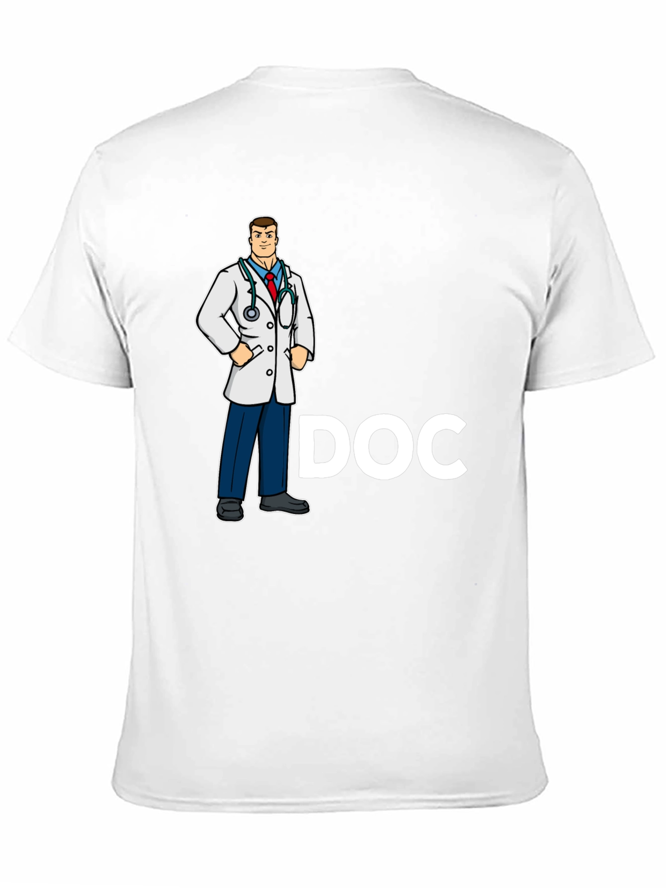 Black Doctor Cartoon Graphic Black T-Shirt view 11