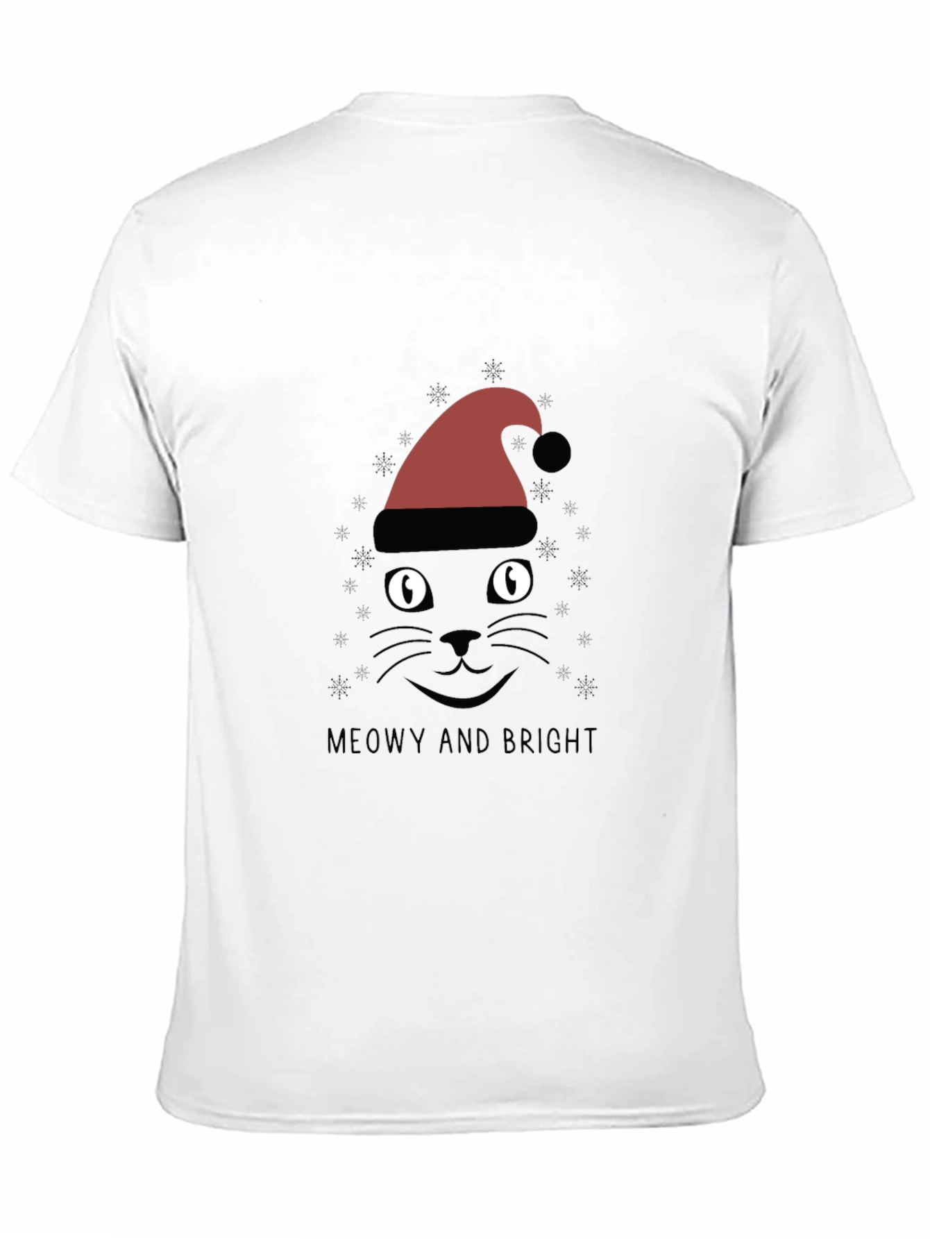 Black Meowy and Bright Christmas Cat T-Shirt view 11