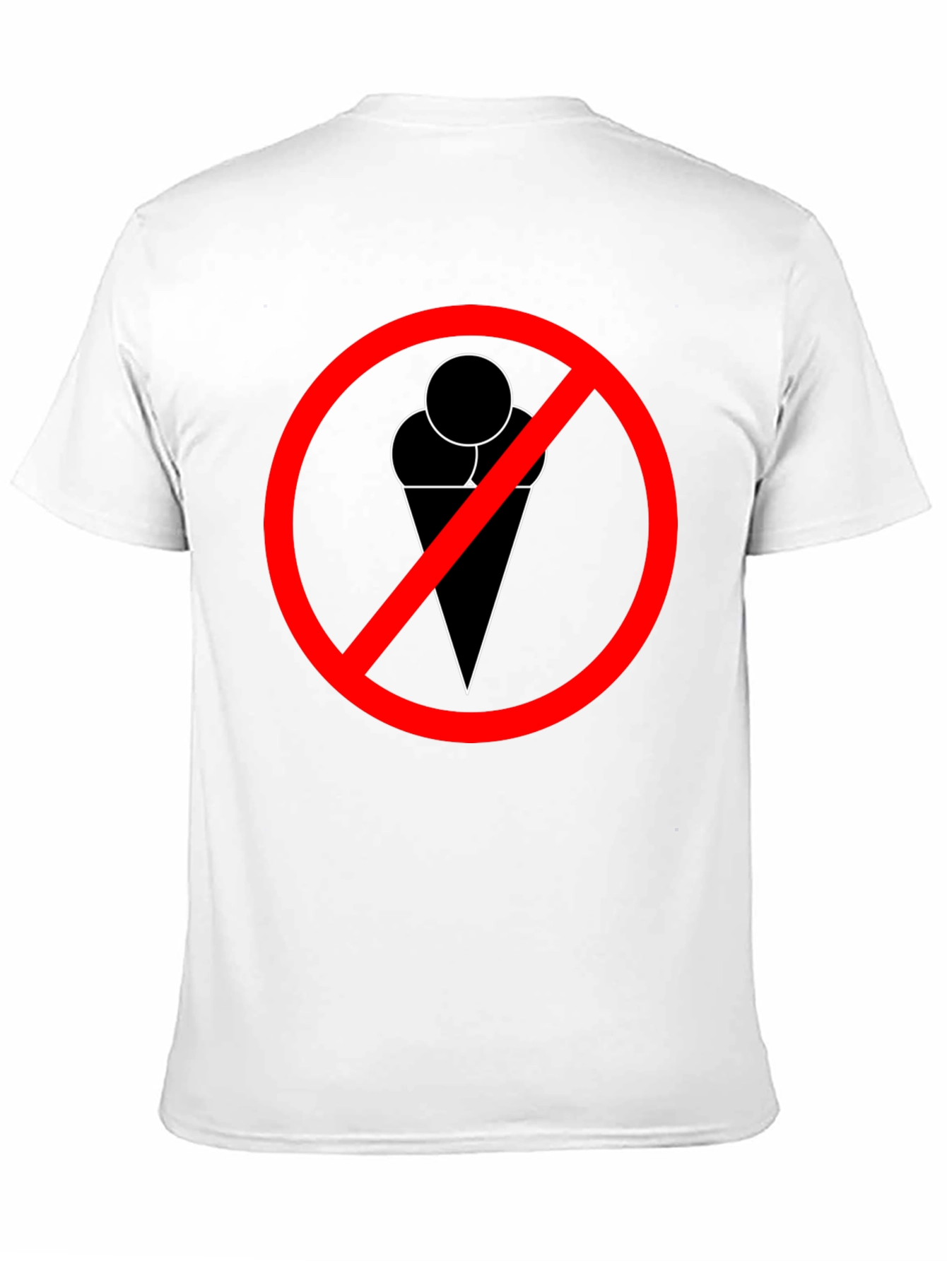 Black No Ice Cream Zone T-Shirt - Soft Cotton Blend, Forbidden Dessert view 11