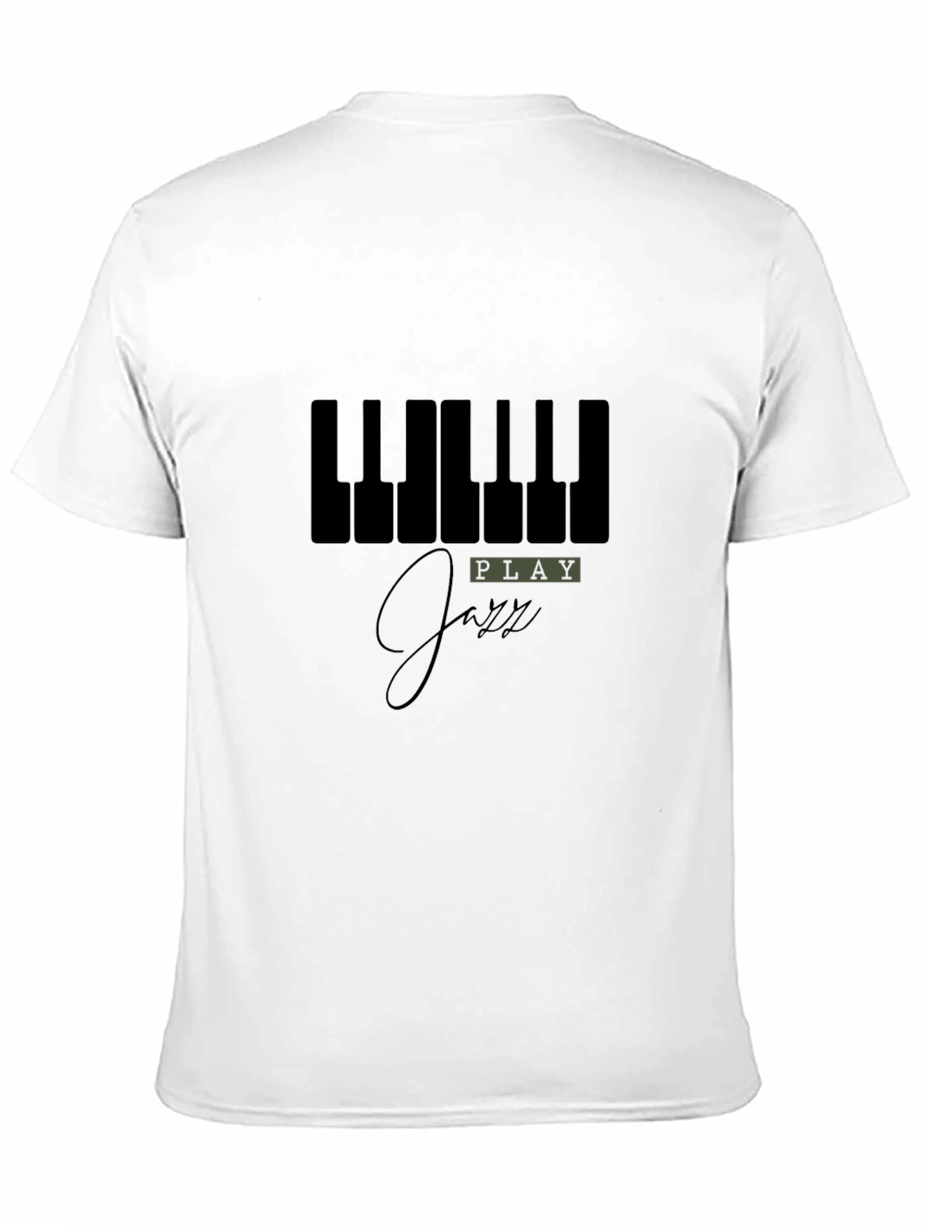 Black Play Jazz Piano Keys Graphic Black T-Shirt view 11