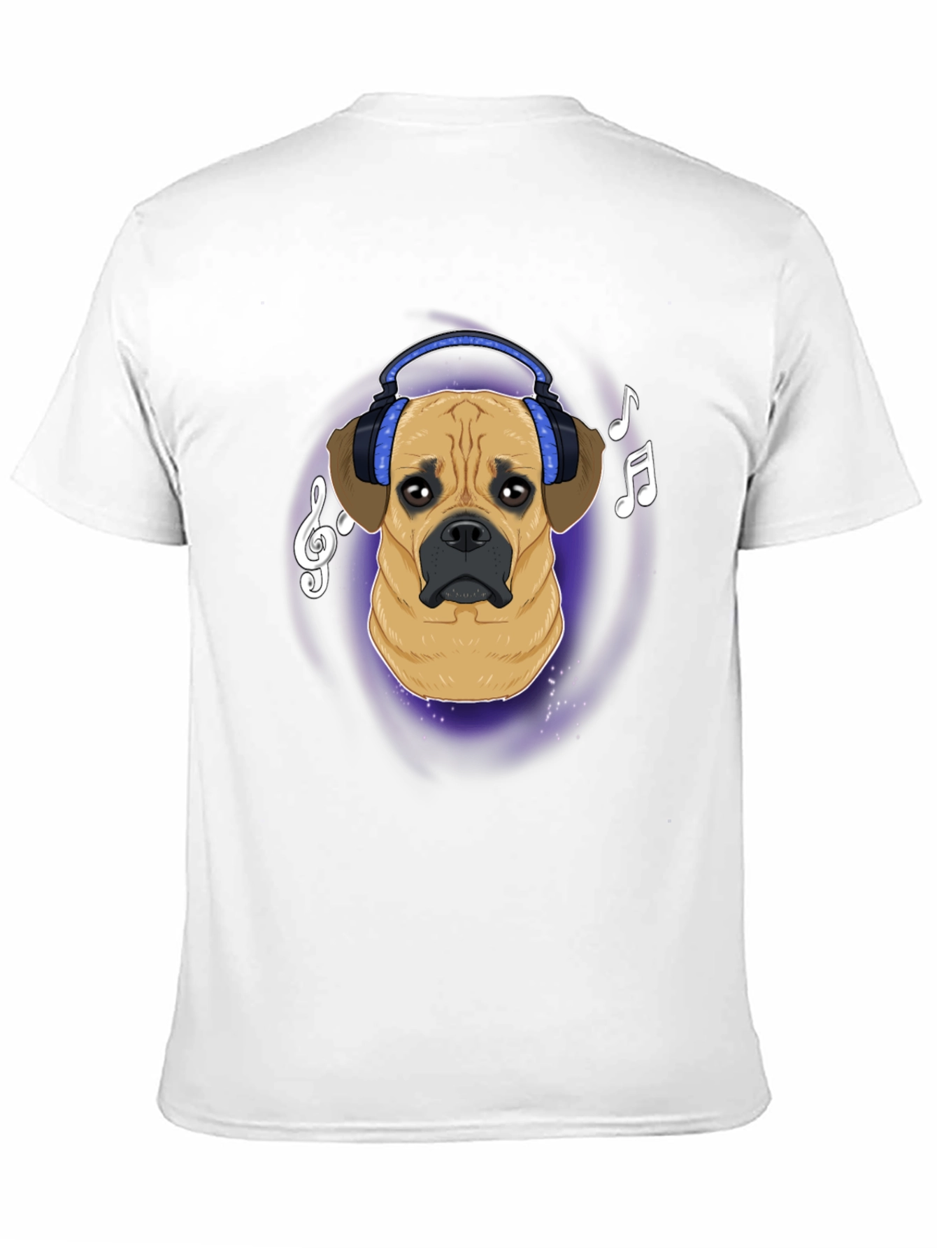 Black Dog DJ T-Shirt - Musical Puggle Design view 11