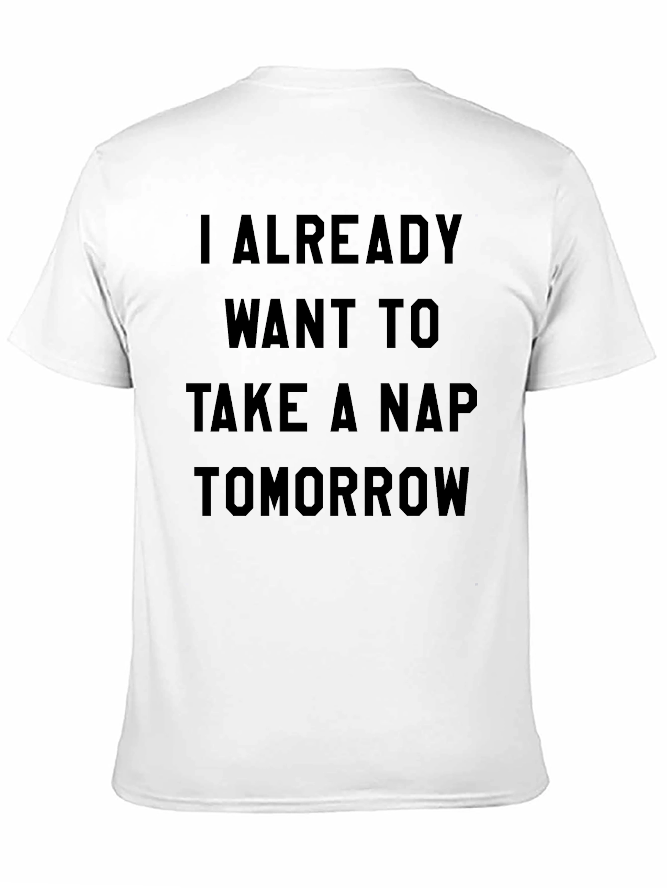 Black Funny Nap Tomorrow Men's Black T-Shirt view 11
