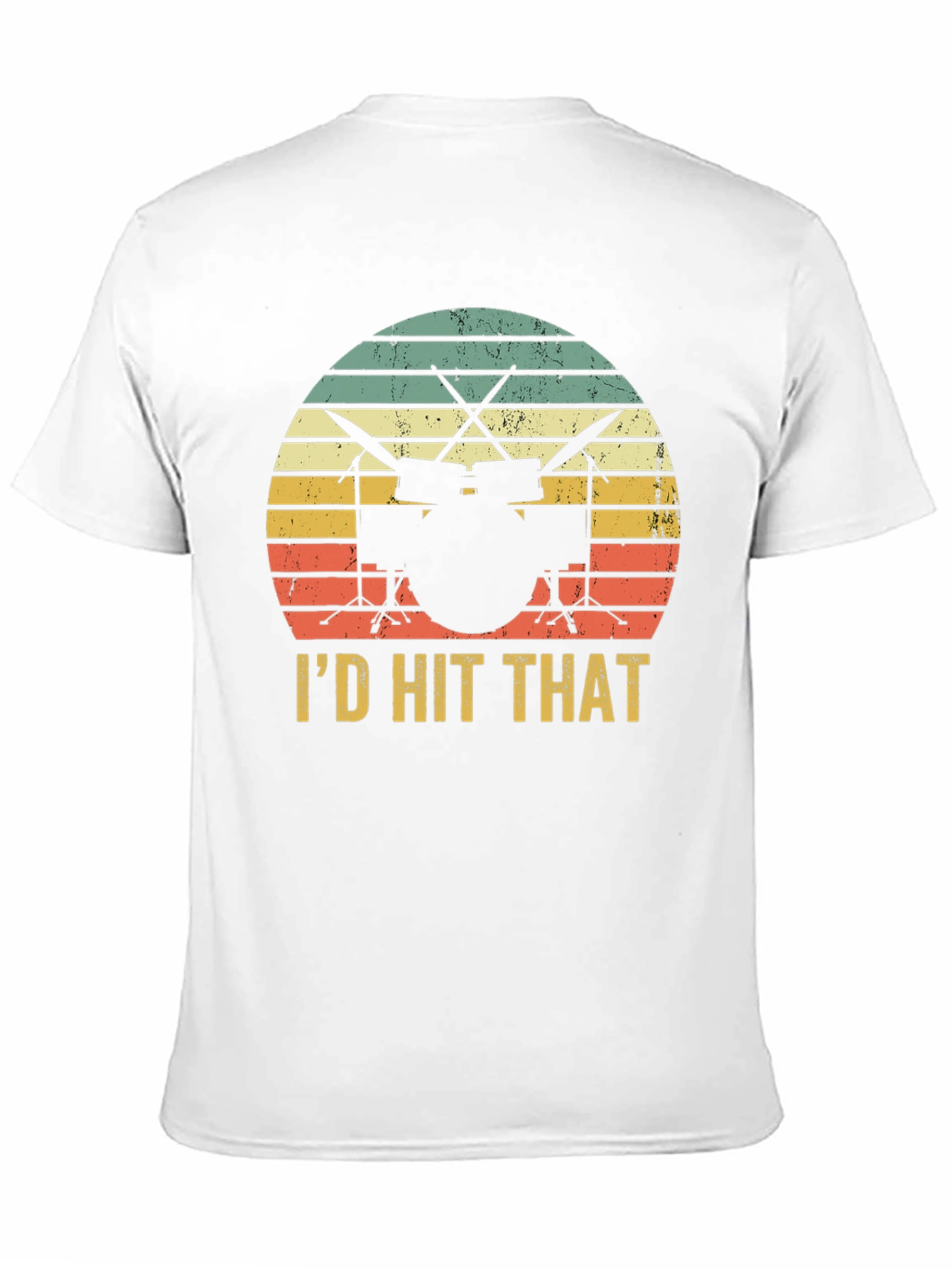 Black I'd Hit That Drum Set Black T-Shirt view 11