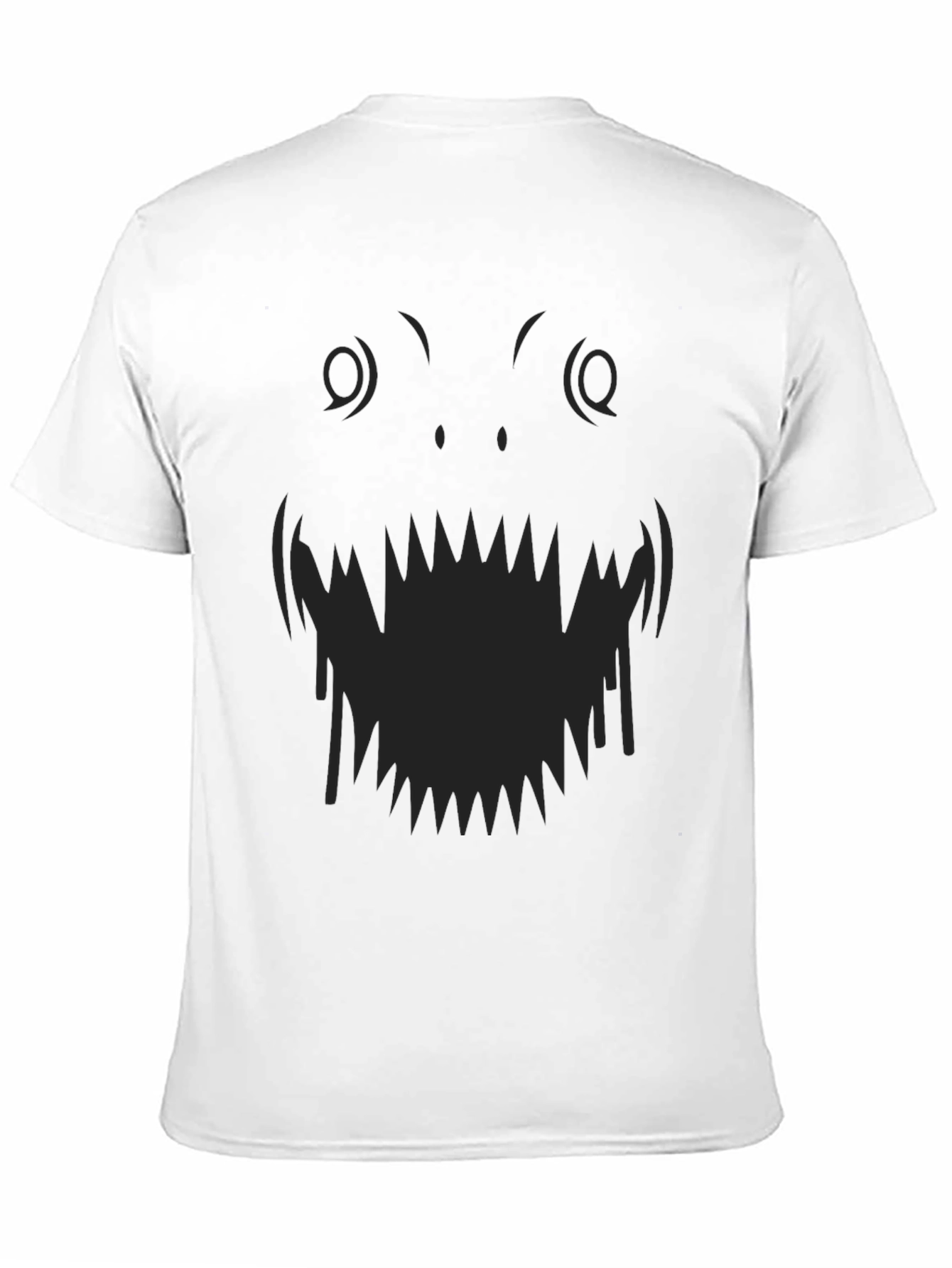 Black Monster Face Graphic Tee - Black Cotton T-Shirt view 11