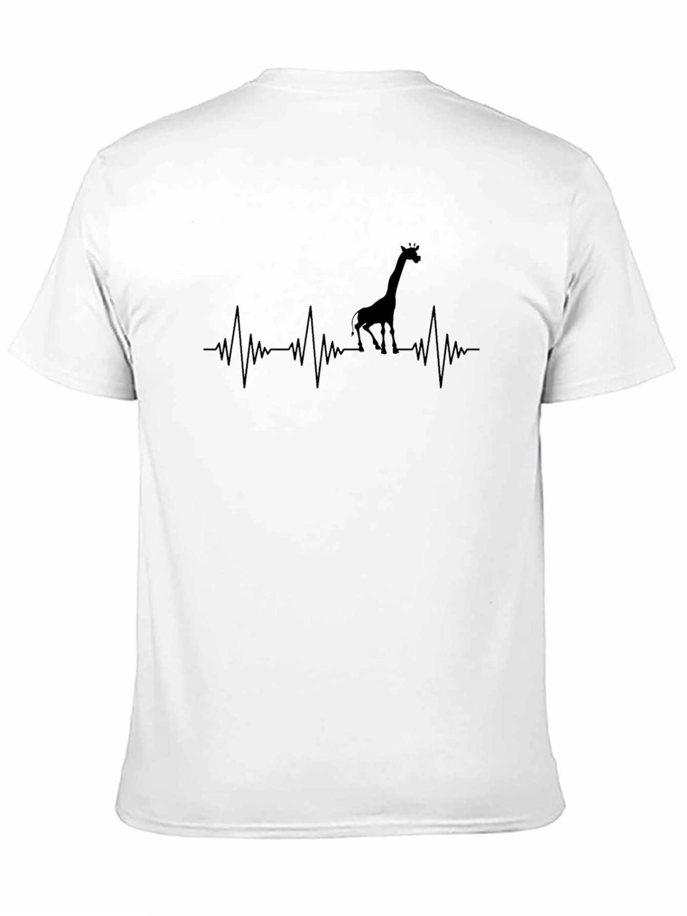 Black Giraffe Heartbeat Graphic Tee - Black view 11