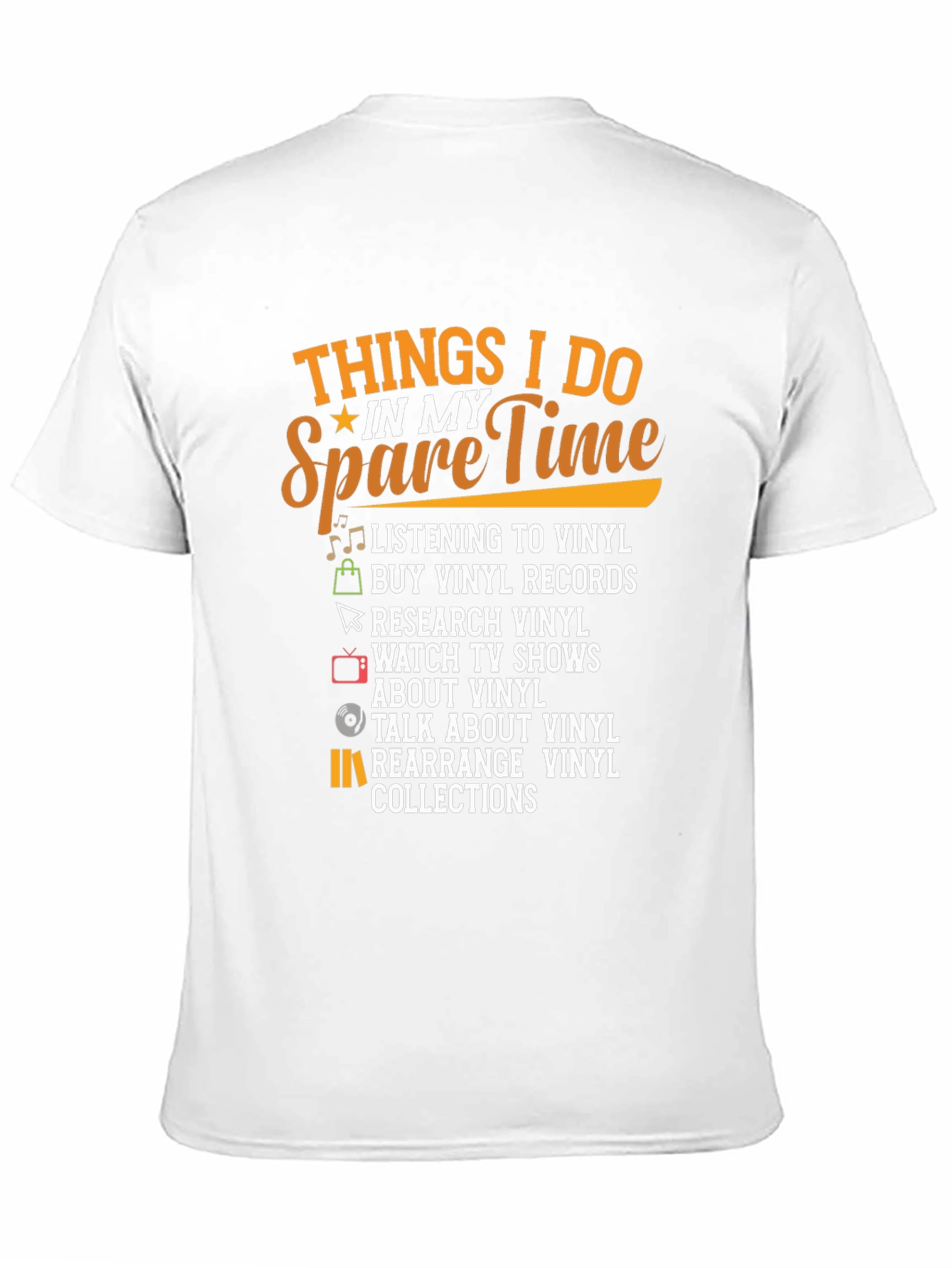 Black Vinyl Lover T-Shirt - Spare Time Hobbies Music Record Collector Tee view 11