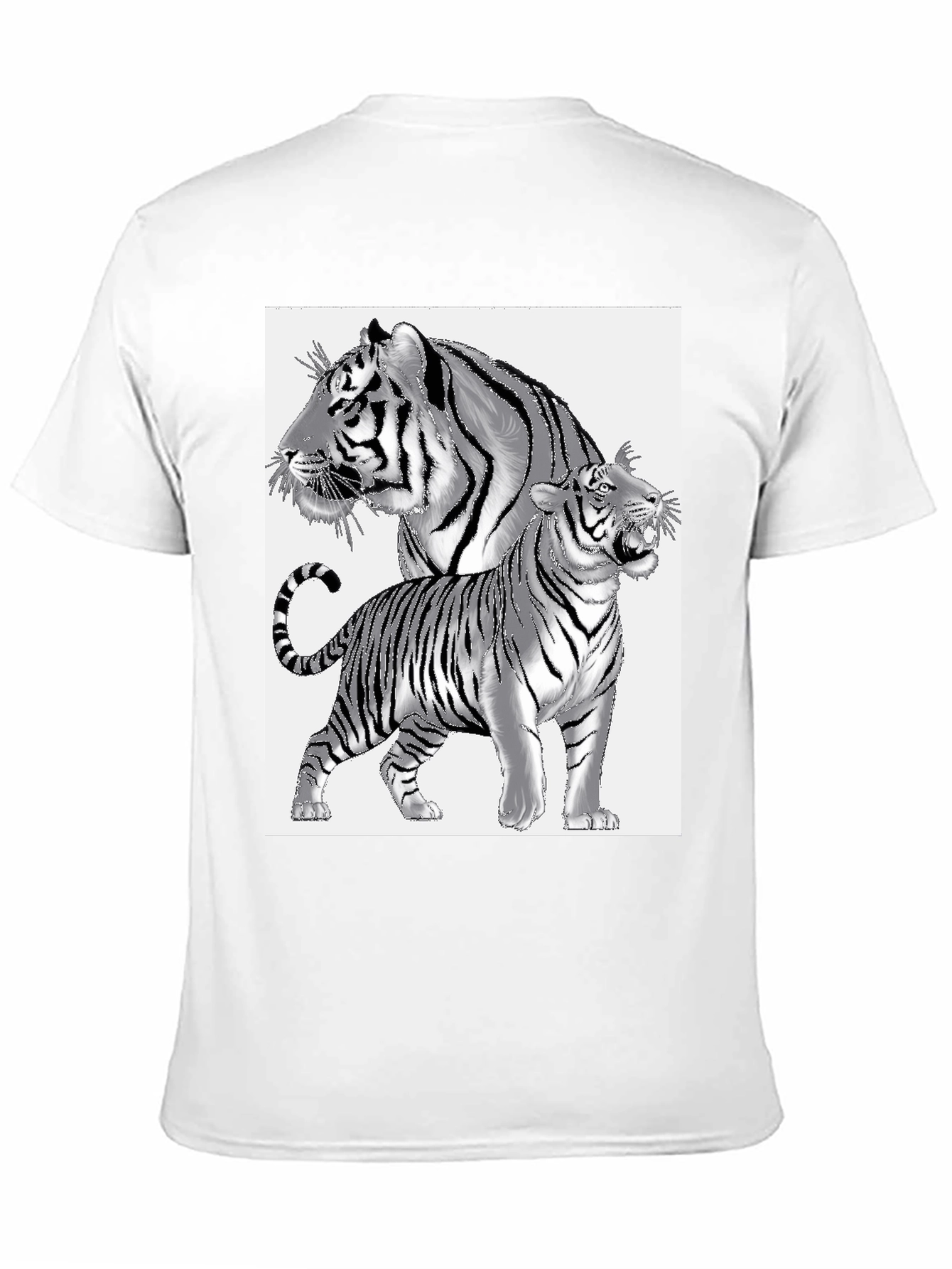 Black Tiger Graphic Print Men's Black T-Shirt view 11