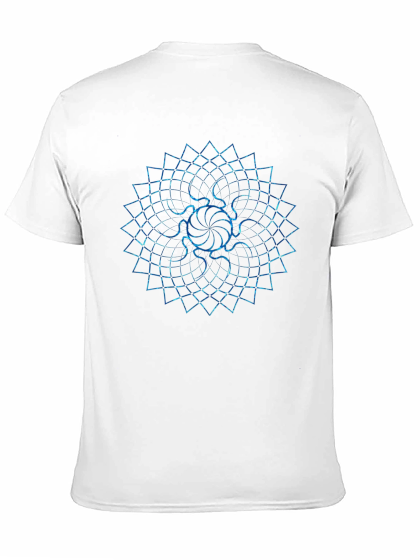 Black Geometric Mandala Print Black T-Shirt view 11