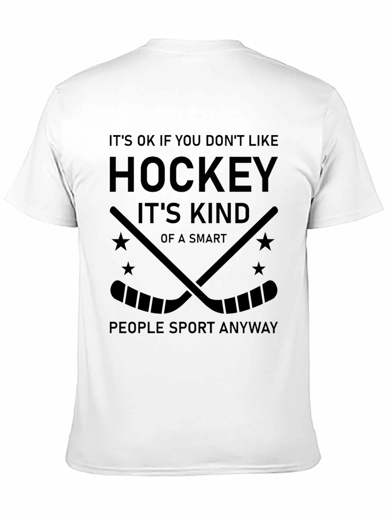 Black Hockey Humor T-Shirt - Smart People Sport view 11