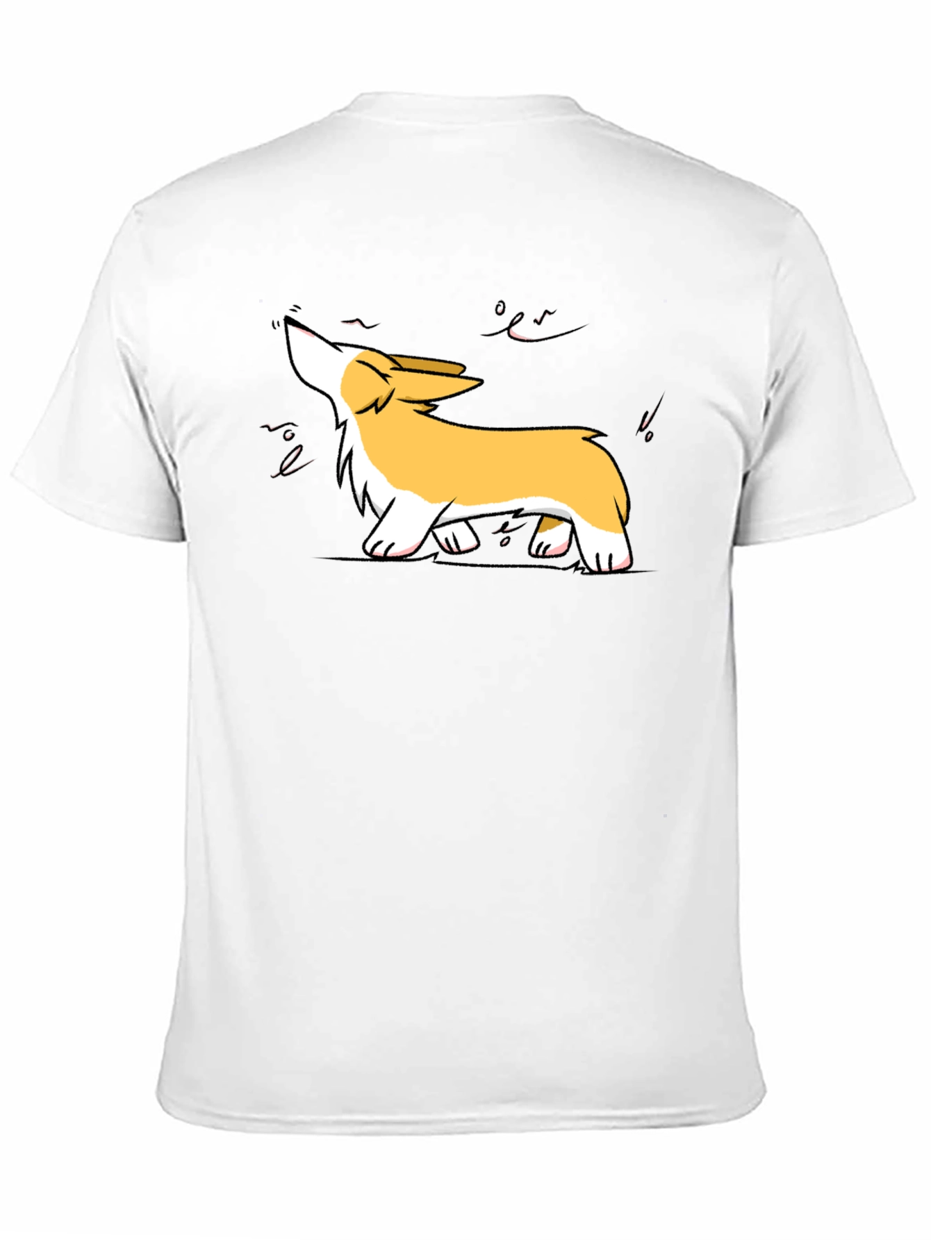 Black Corgi Howl Graphic Tee - Black Cotton Blend view 11