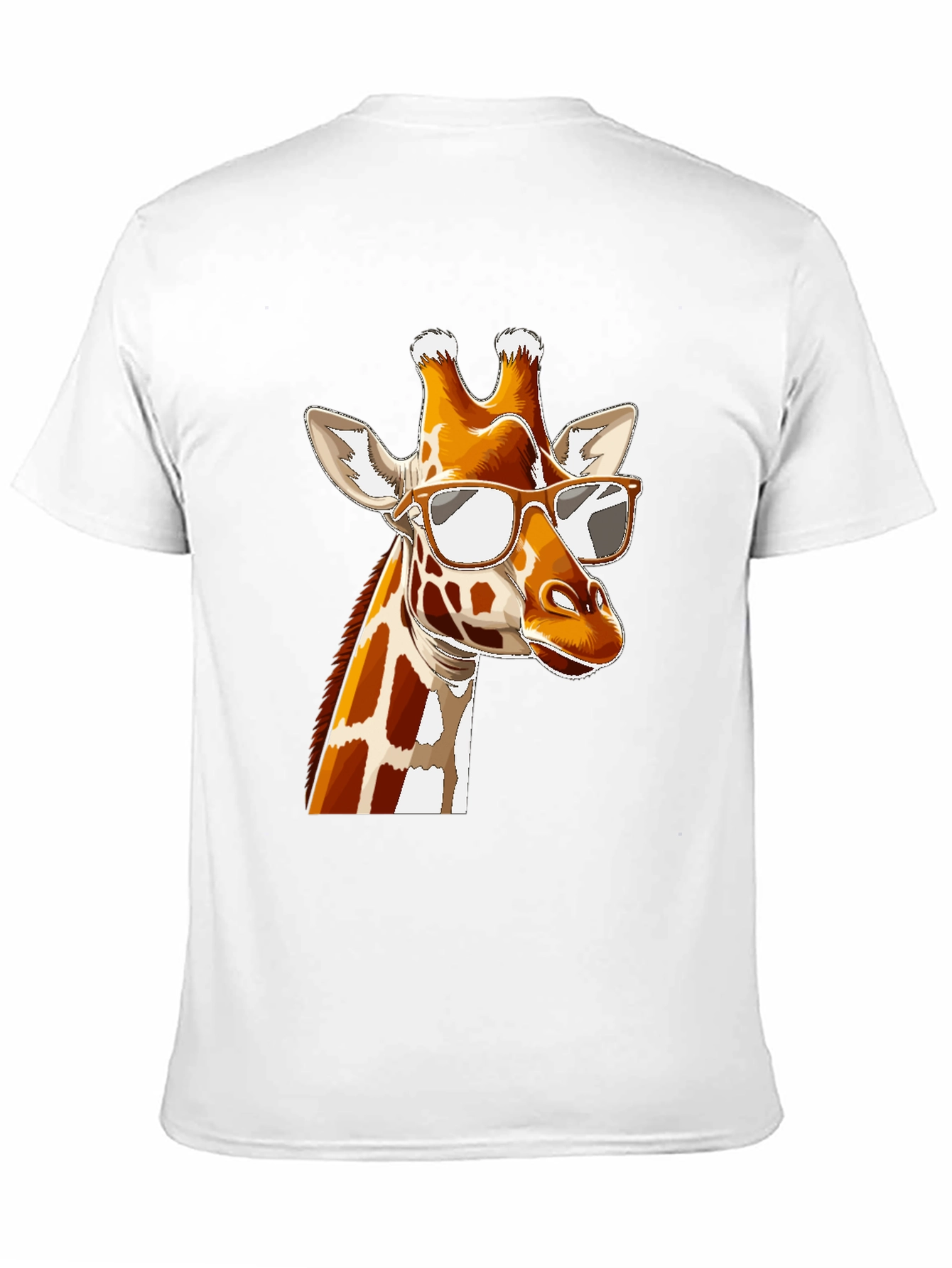 Black Cool Giraffe Graphic Tee - Black Cotton T-Shirt view 11