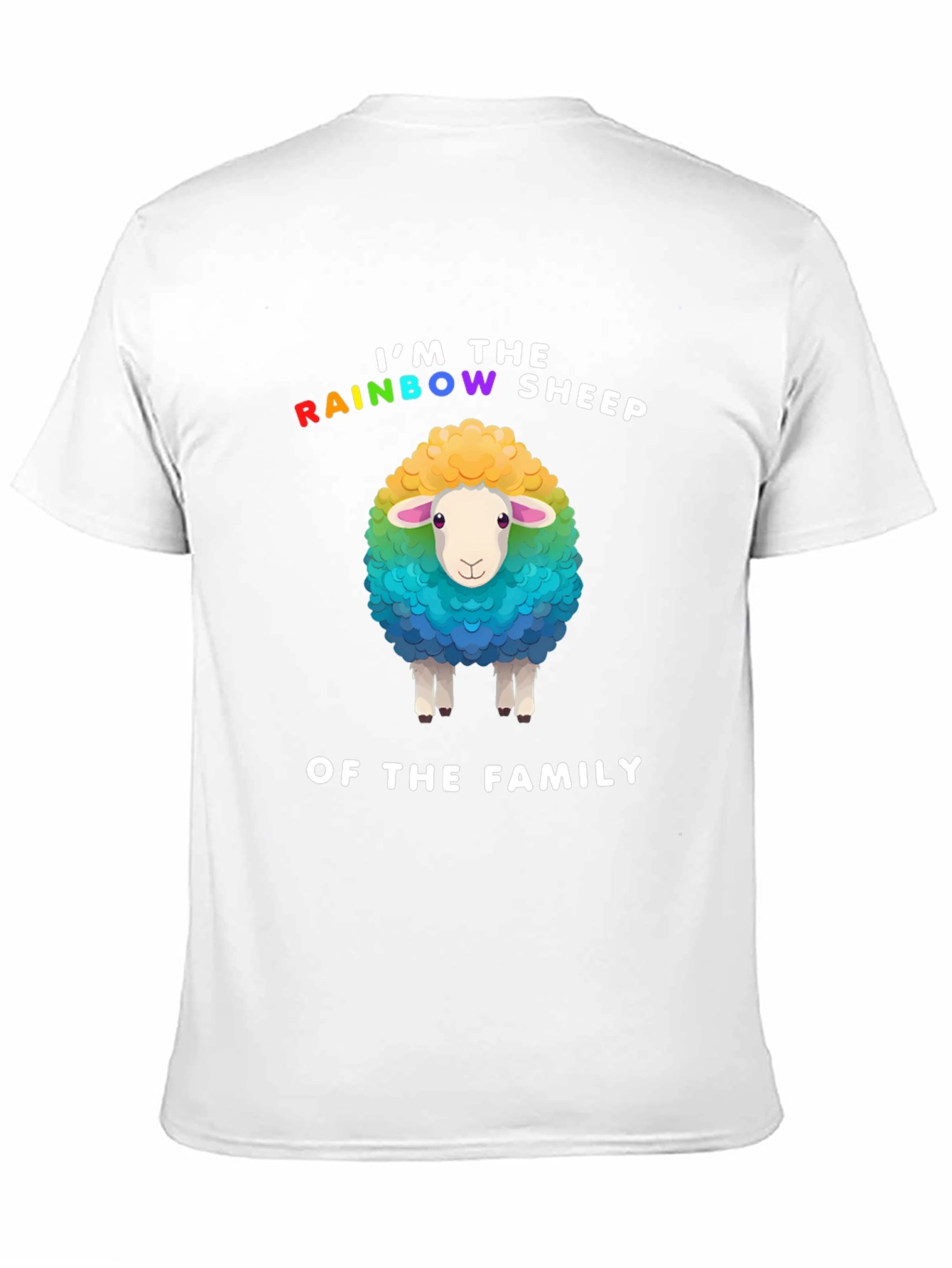 Black Rainbow Sheep Family Pride T-Shirt view 11