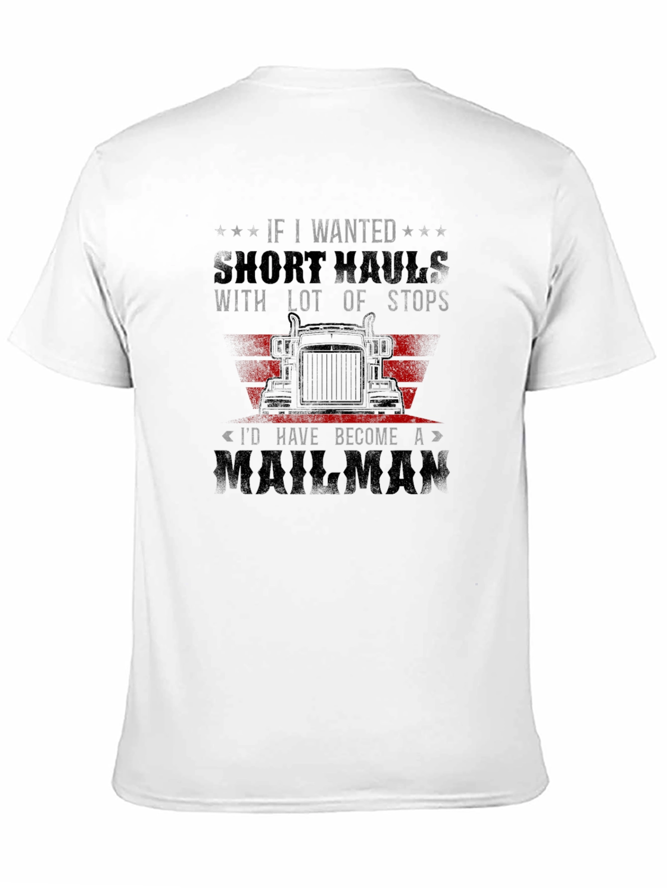 Black Trucker T-Shirt: Short Hauls, Mailman view 11