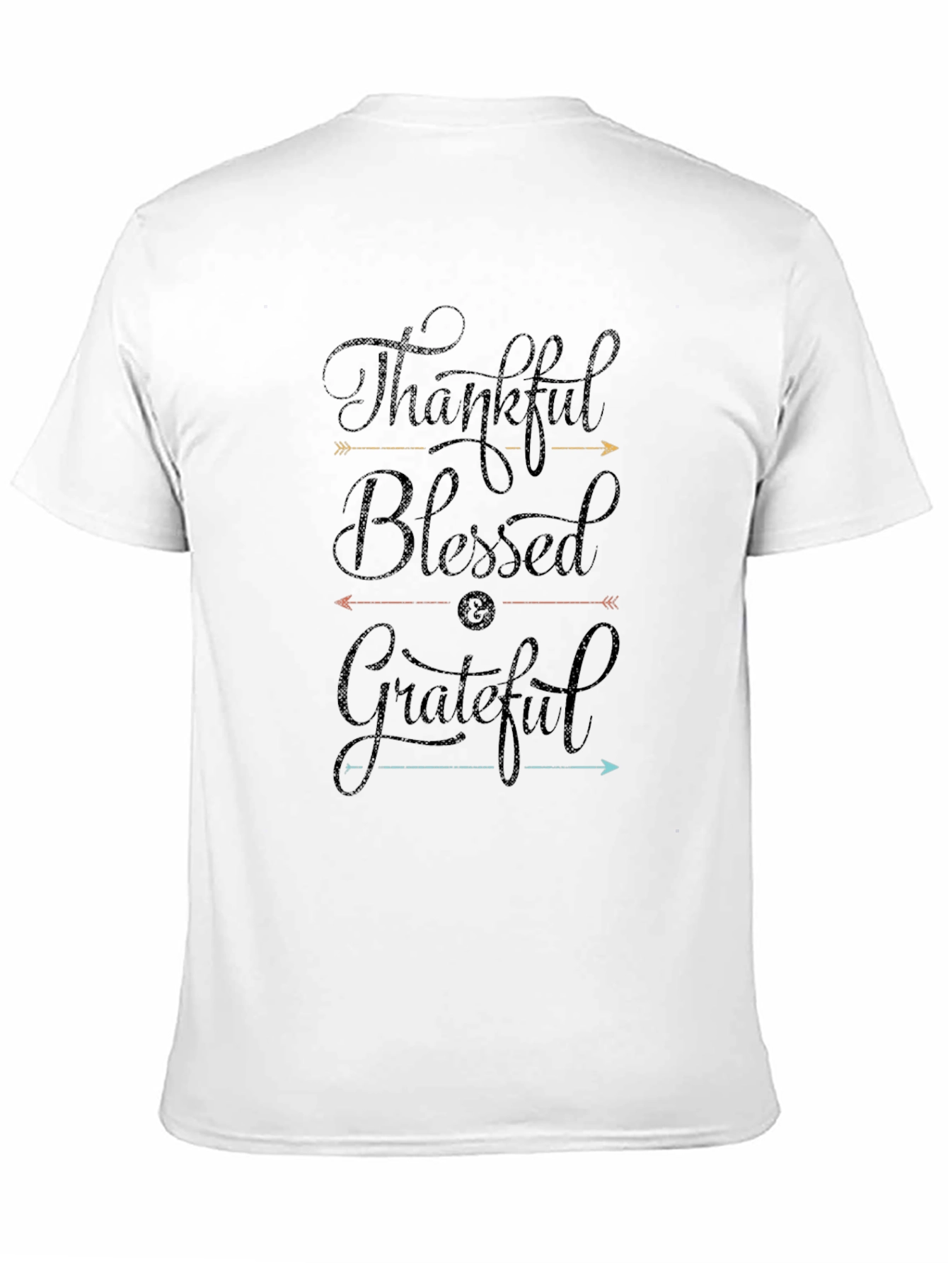 Black Thankful Blessed Grateful Graphic Tee view 11